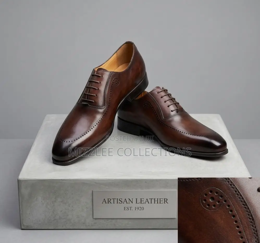 Quality Coffee Lace Italian Shoe in 40-45