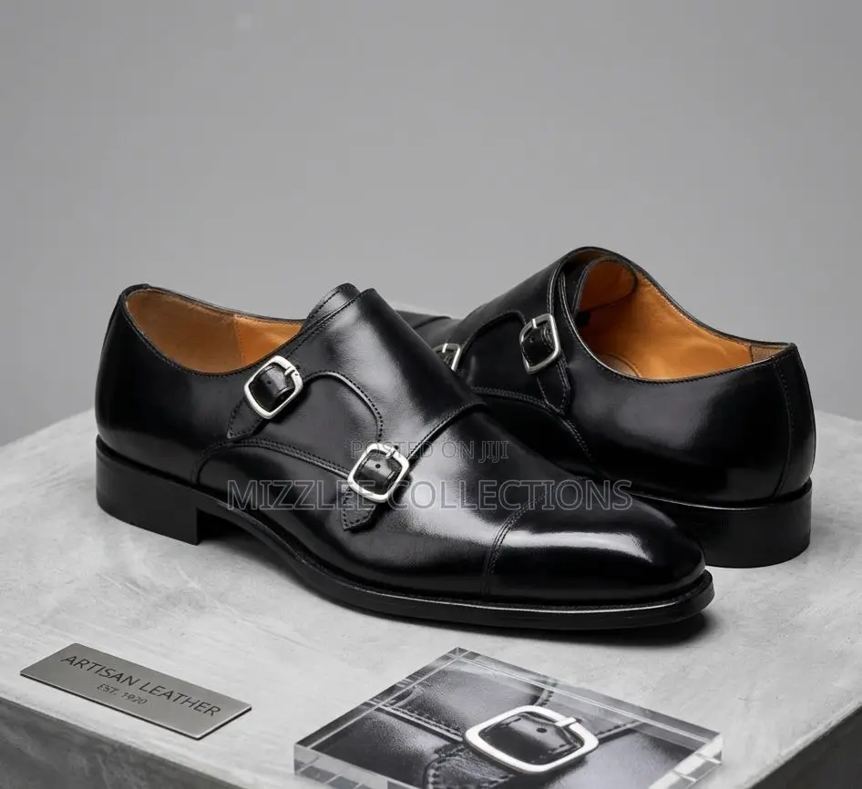 Executive Black Monk Strap for Men in 40-45