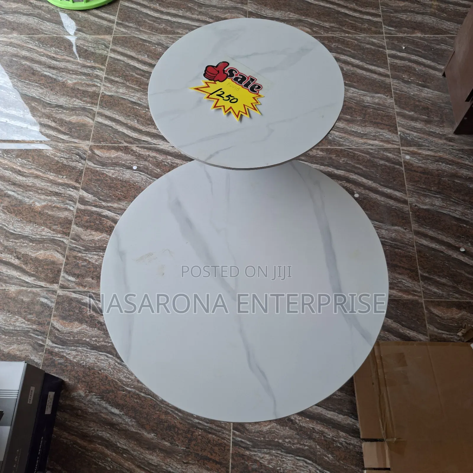 Double Marble Center Table F001b