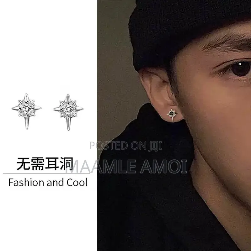 Magnetic Black Korean Style Earrings