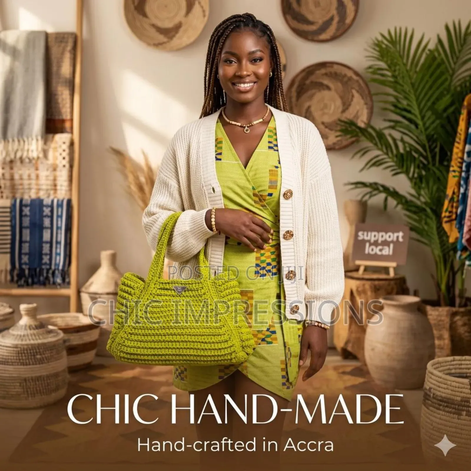 Chic Lime Charm Bag