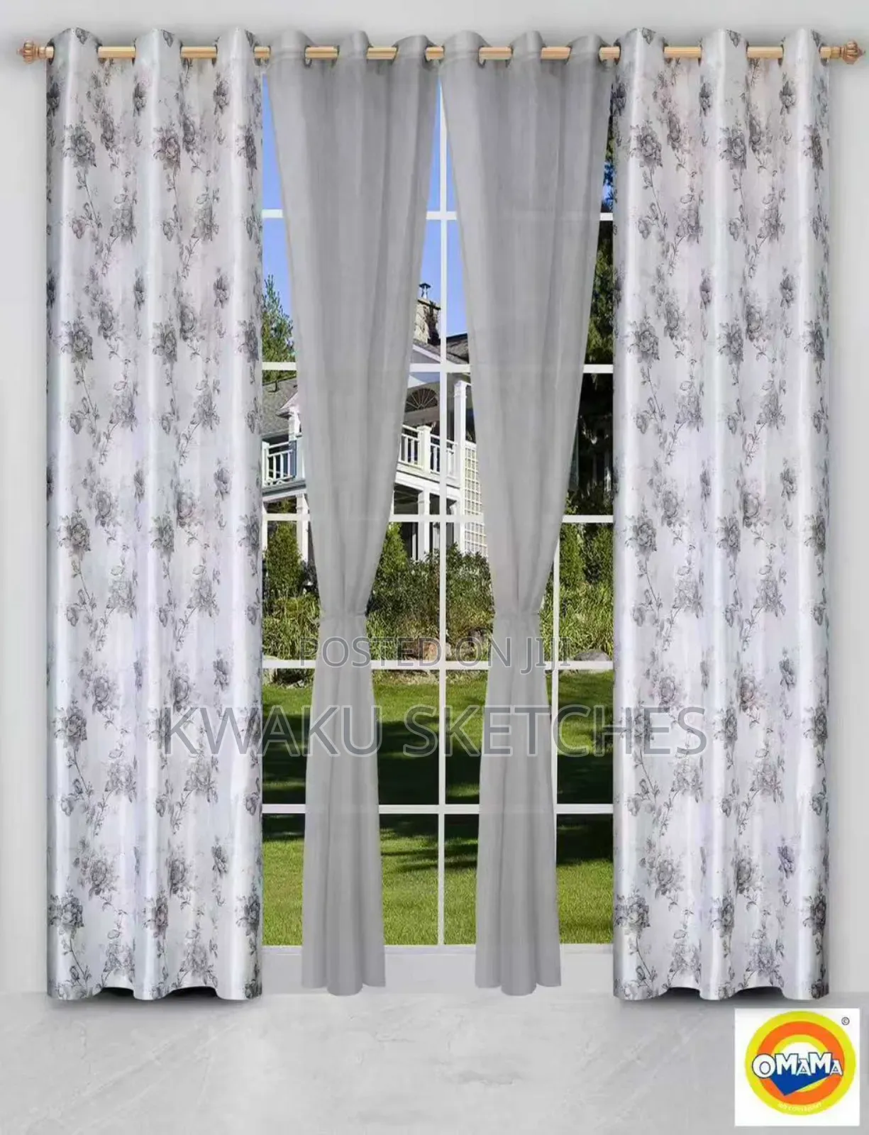 Beautiful 4in1 Curtains for Living Room