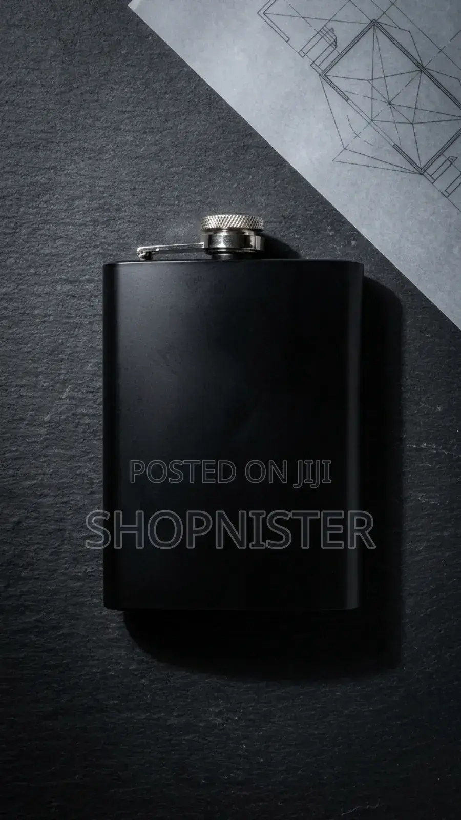 Customizable Matte Black Flask