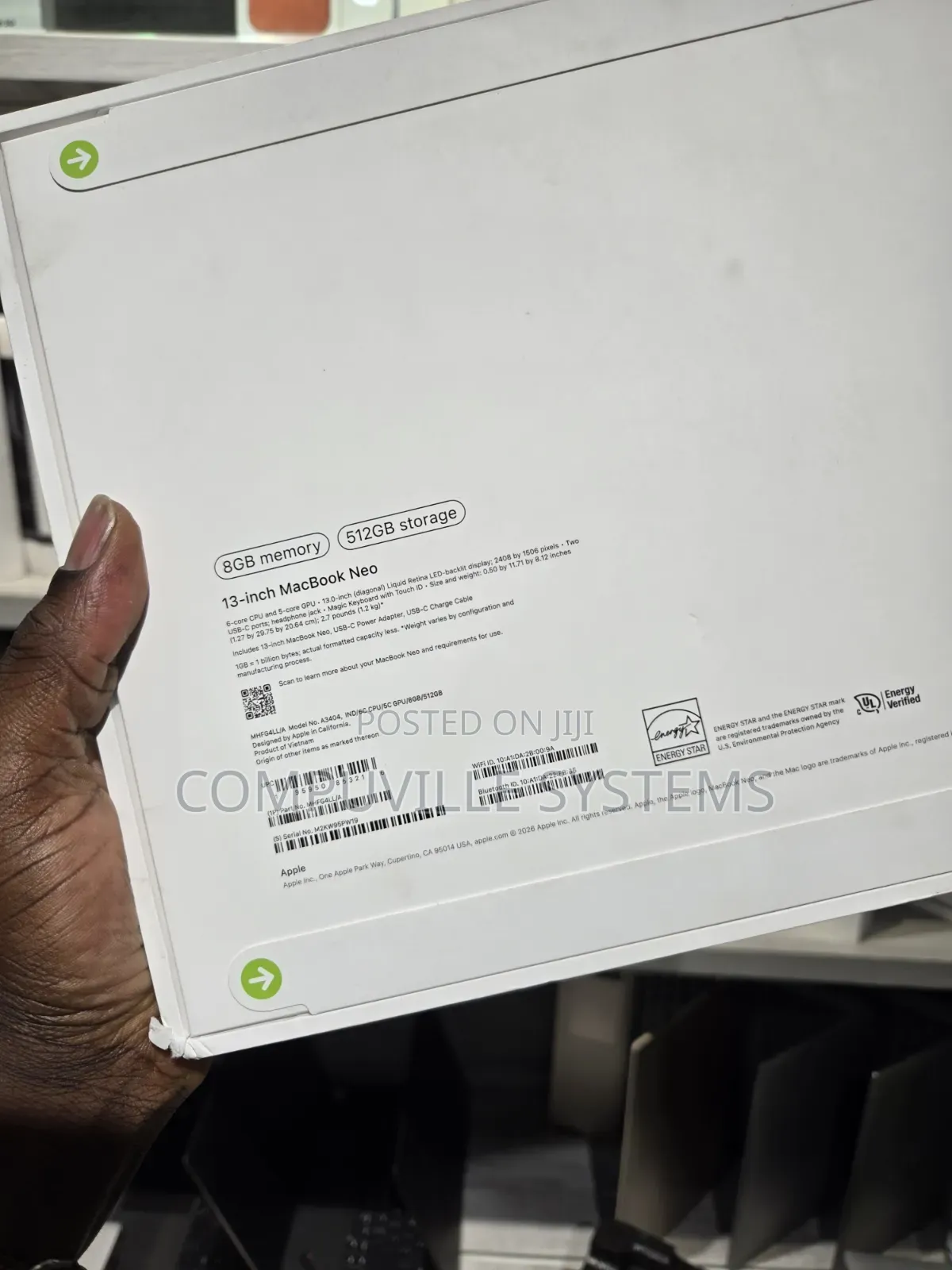 New Laptop Apple MacBook Neo 2026 8GB Apple M5 SSD 512GB