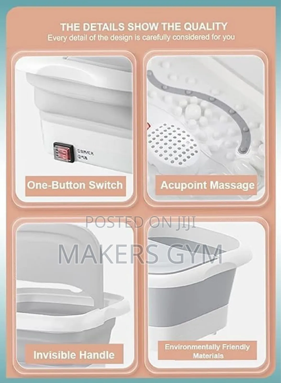 500w Folding Foot Bath 4 Rollers Massage, Bubble Steam