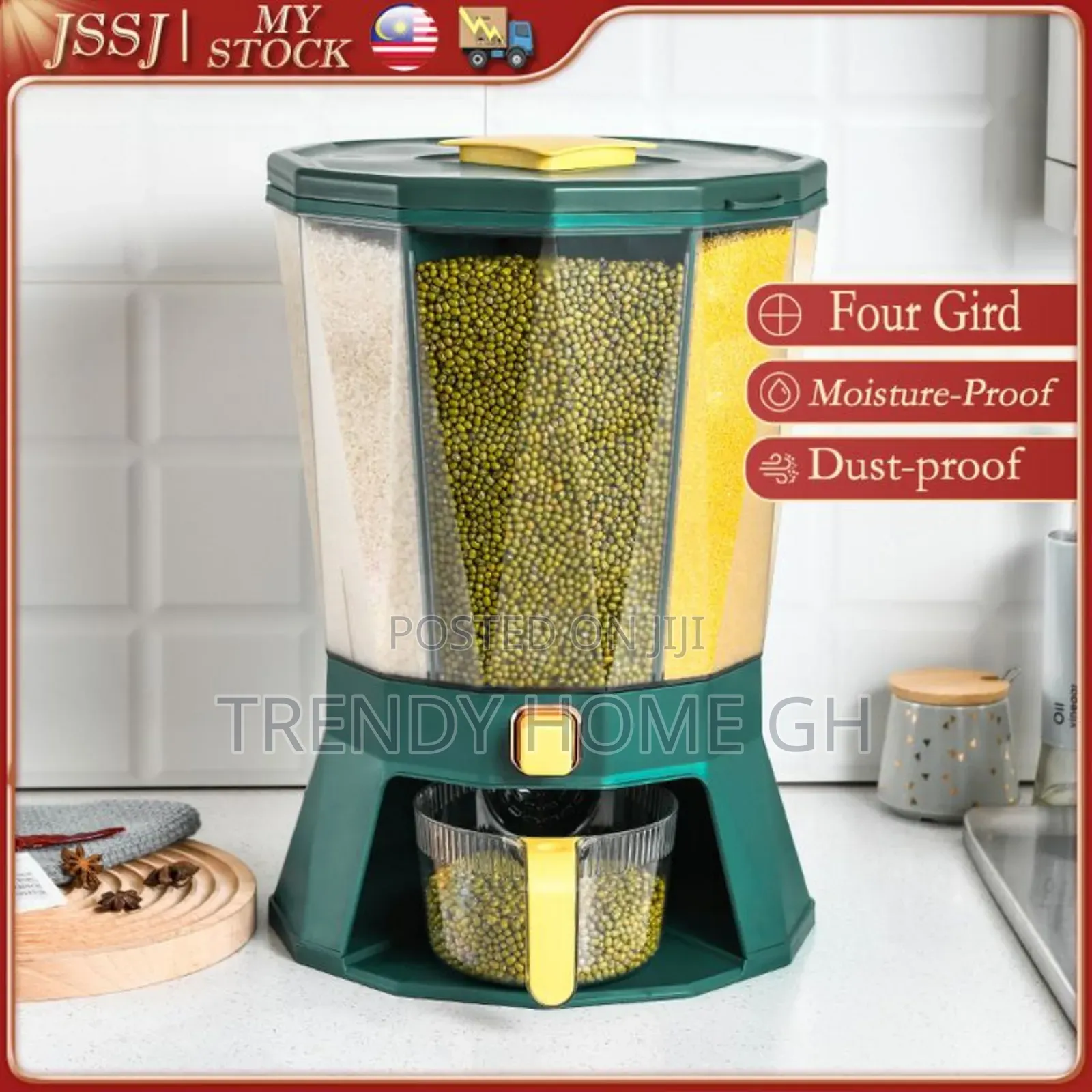 360° Rotational Cereal Dispenser Kitchen Storage Organizer
