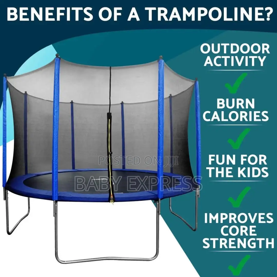8ft Heavy-Duty Trampoline With Safety Net Ladder – Strong Safe