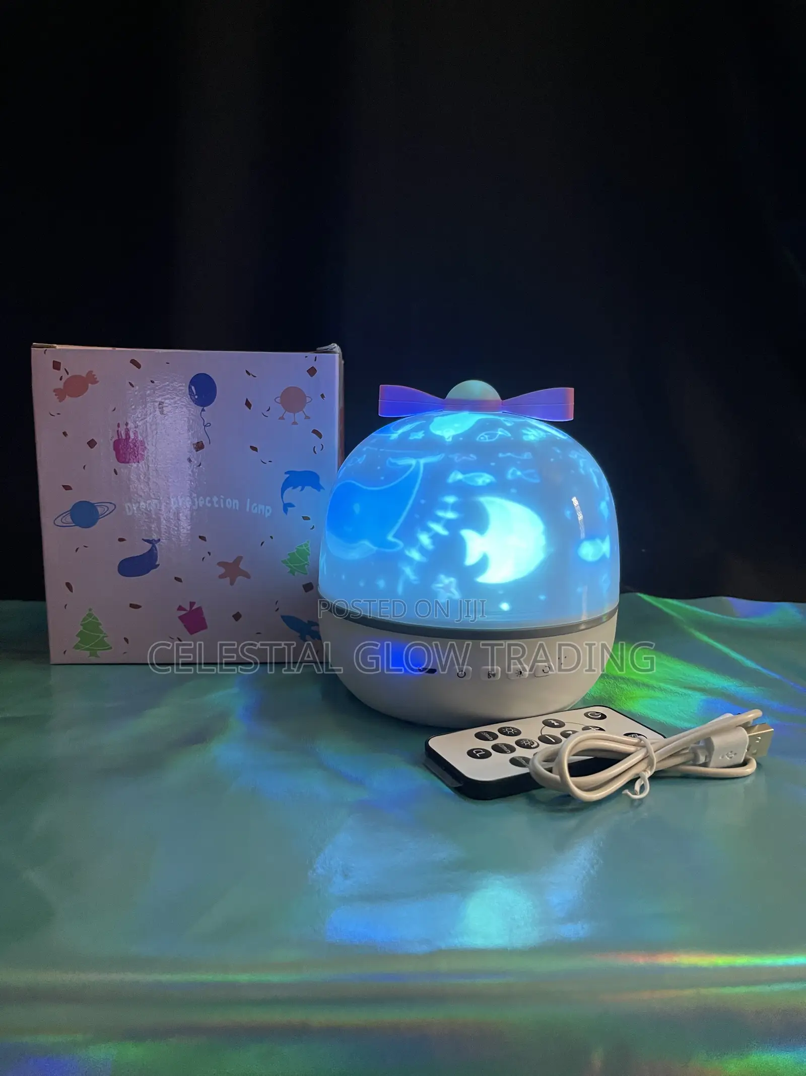 360° Rotating Galaxy Projector Lamp With Music Remote