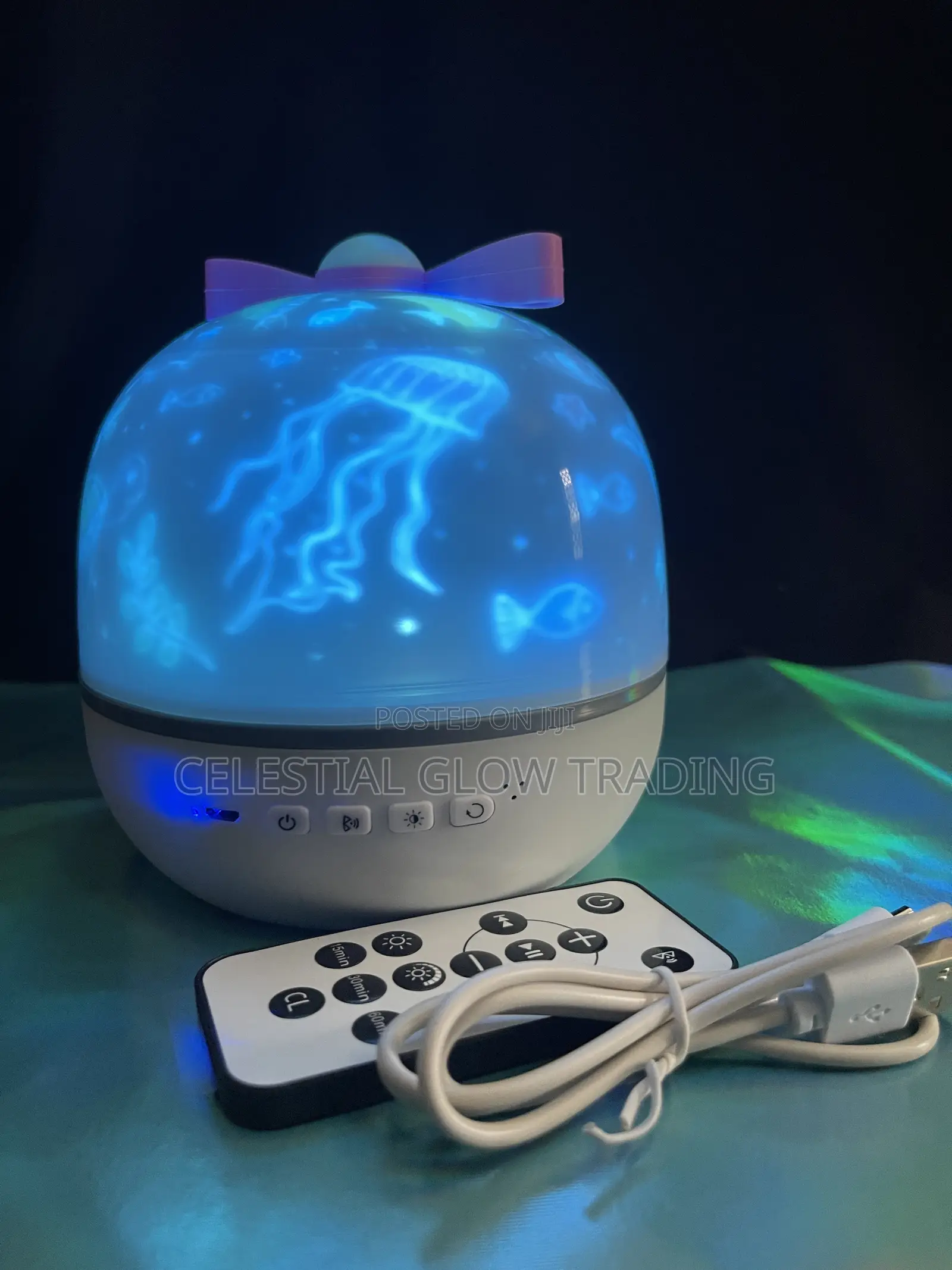 360° Rotating Galaxy Projector Lamp With Music Remote