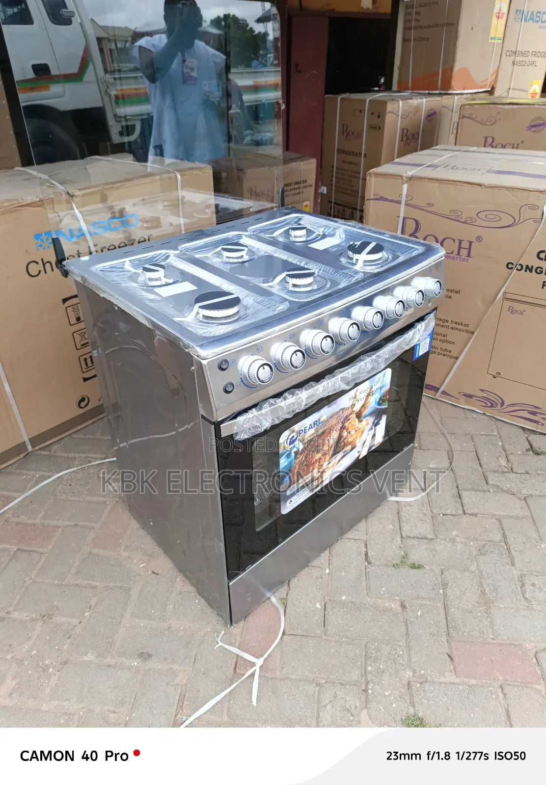 Pearl 80*60 6burner Gas Cooker Oven+ Grill + Auto Ignition
