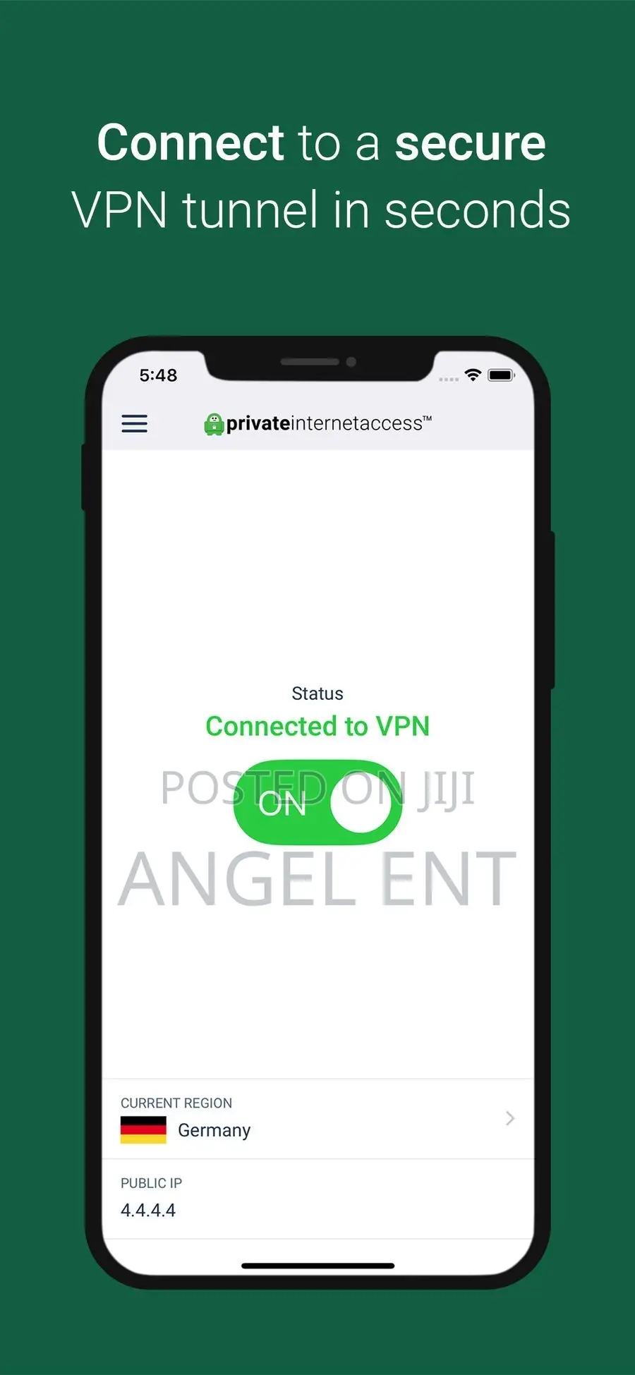Pia VPN Available (Payment After Log in Accepted)