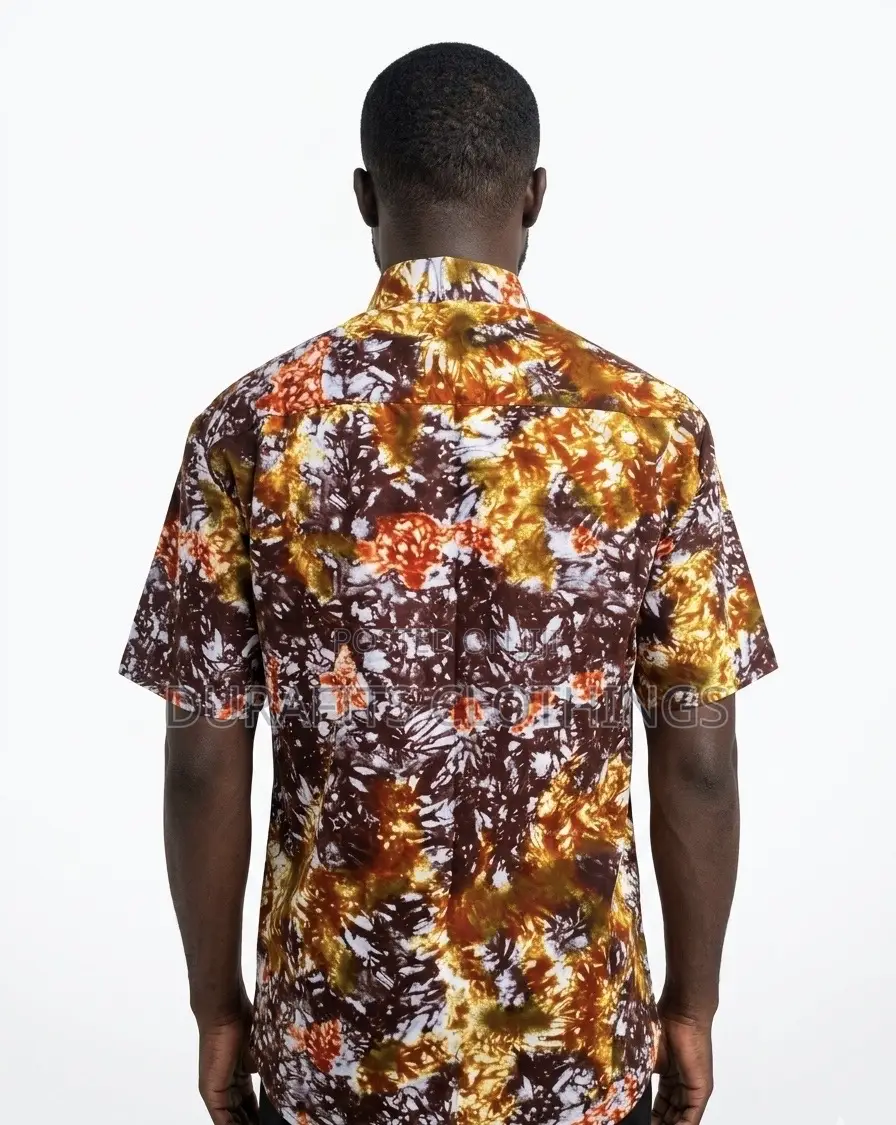 African Print Batik Shirt for Men - Hand-Dyed