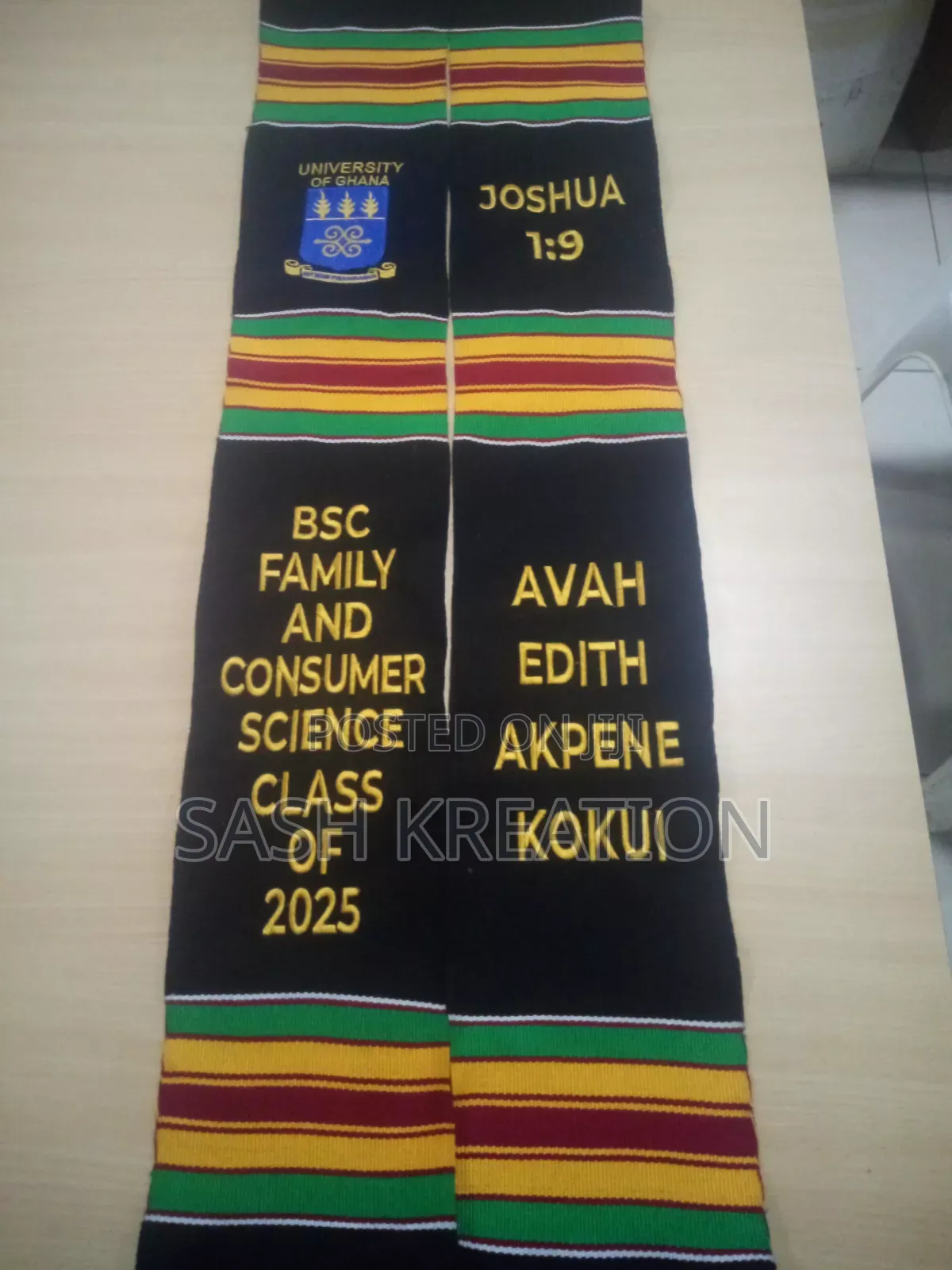 Woven Cotton Kente Sash