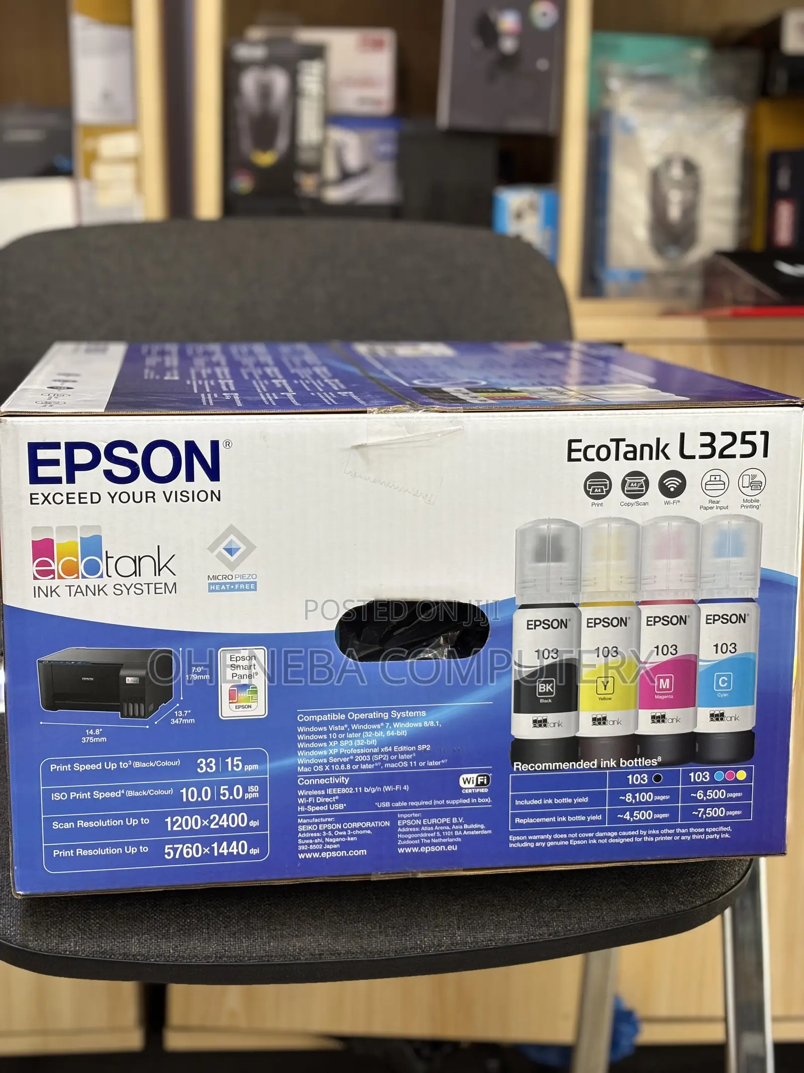 Epson 2-In1 Ecotank Home L3251 Wi‐Fi Ink Printer