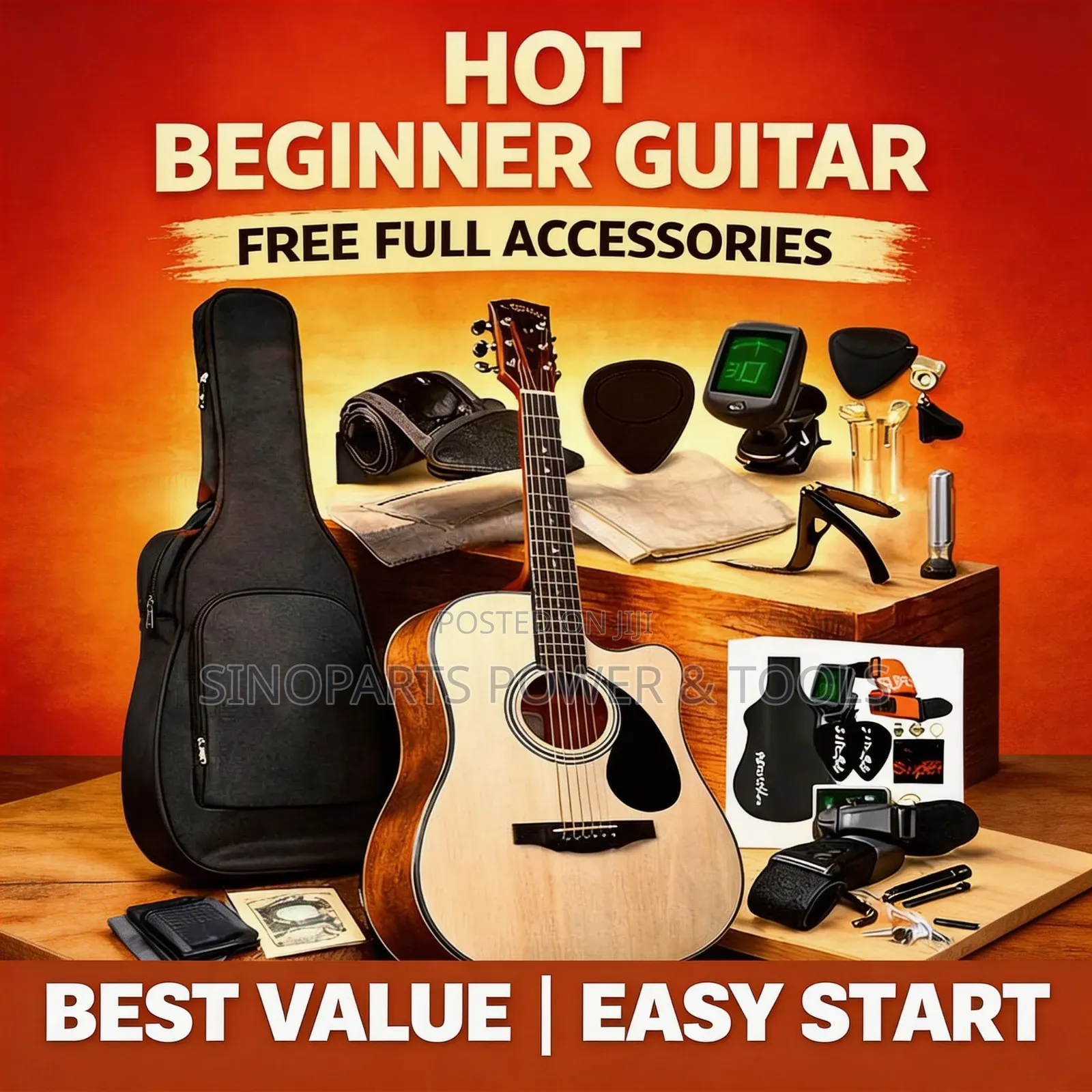Kepma Acoustic Guitar Beginner Cutaway Guitar With Gig Bag