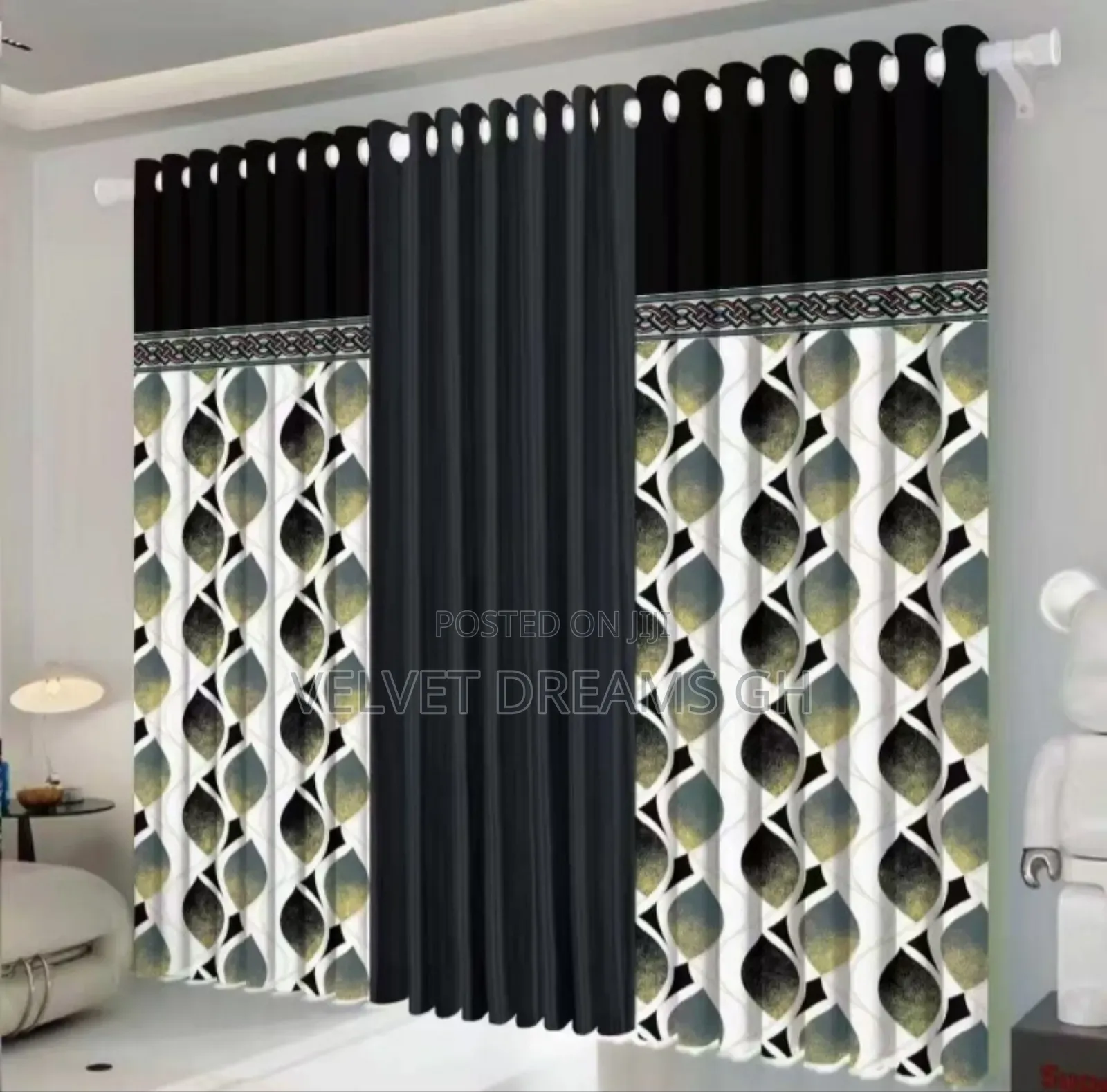 3-in-1 Curtains Voile, Design Sunblock