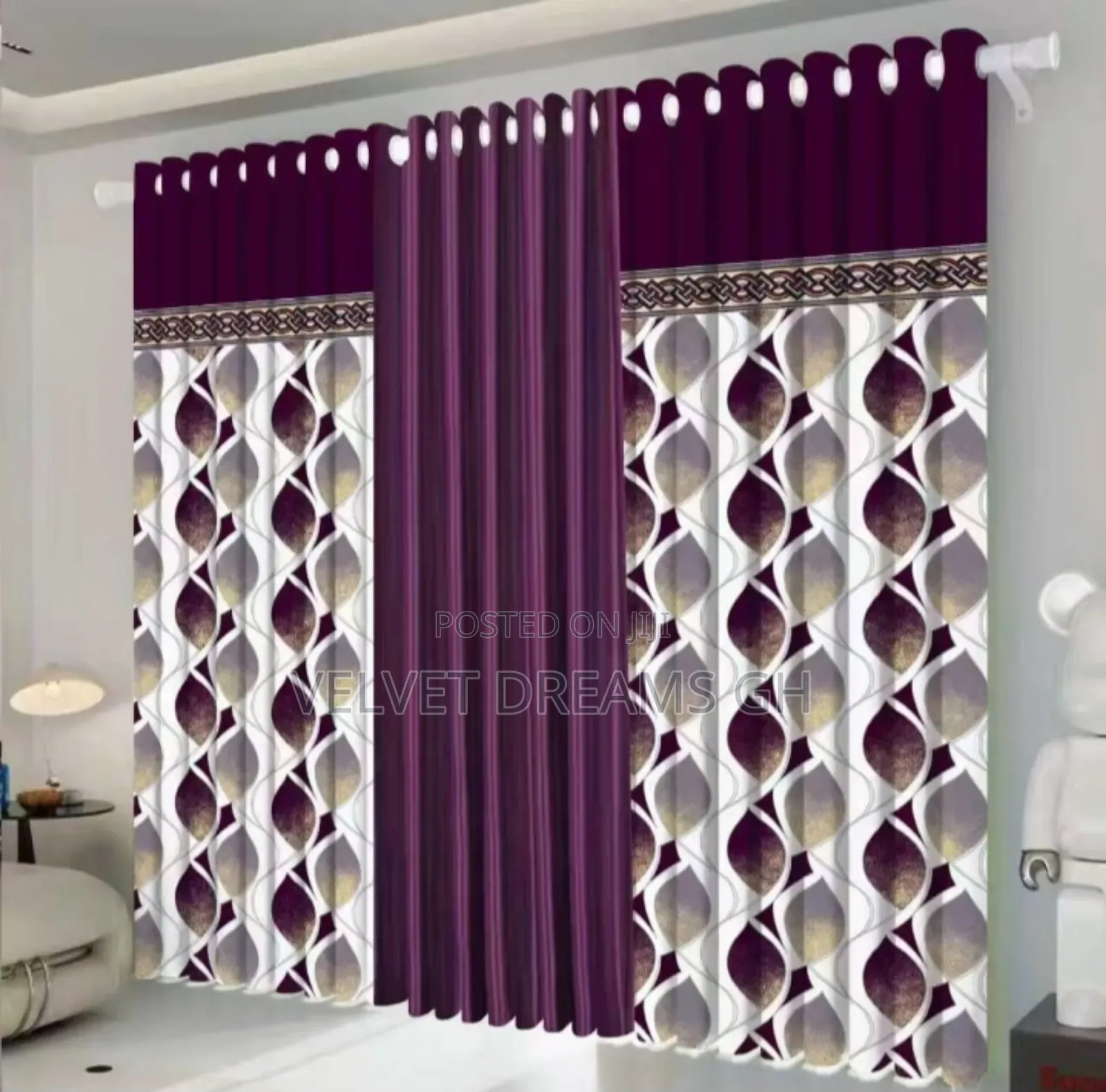 3-in-1 Curtains Voile, Design Sunblock