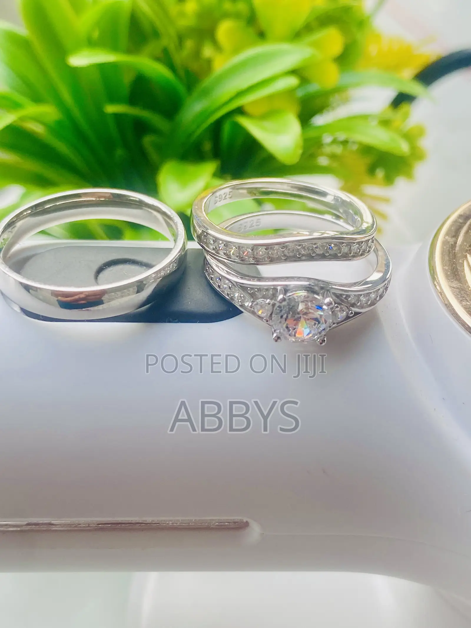 Luxury Ring For Couples 100% 925 Sterling Silver-3pcs