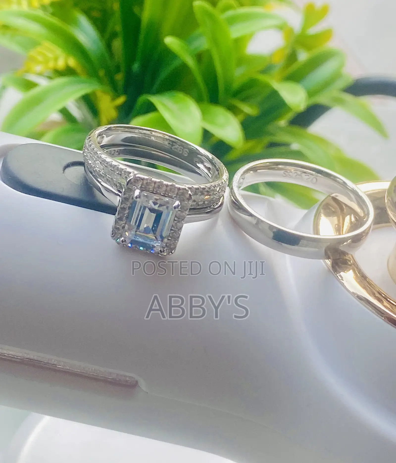 High Grade Three Set 925 Sterling Silver Wedding Rings