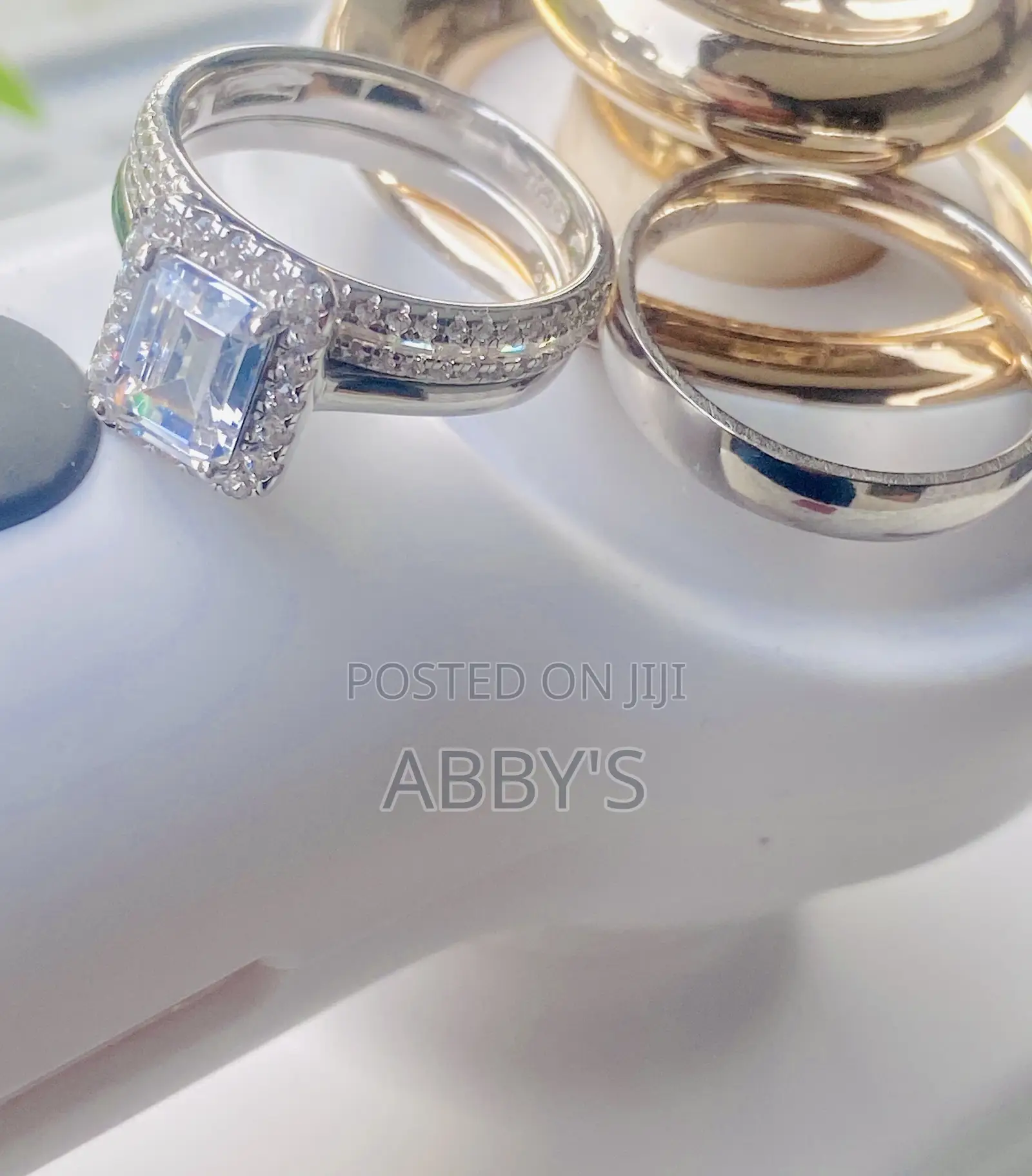 High Grade Three Set 925 Sterling Silver Wedding Rings