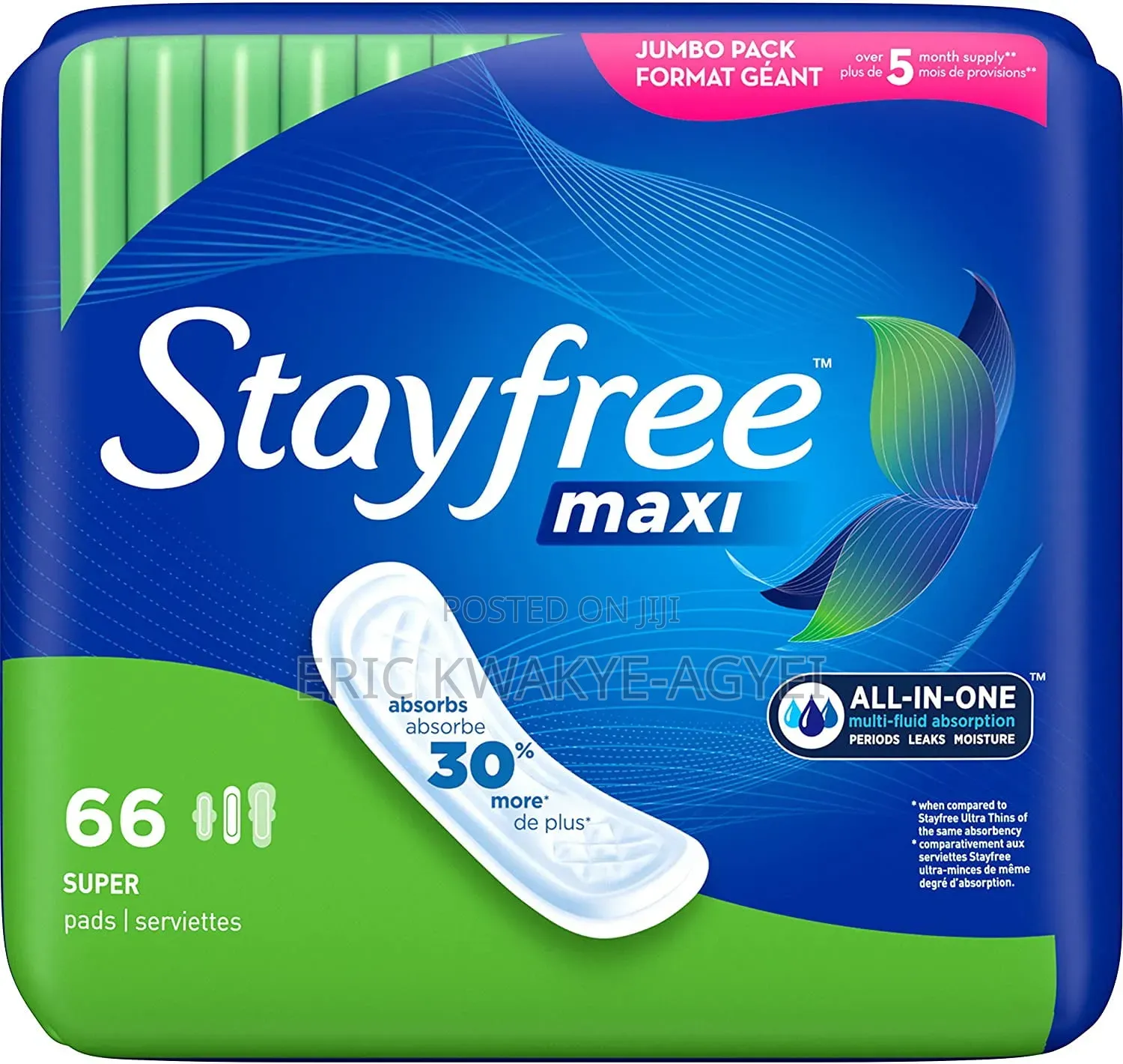 Stayfree Maxi Pads For Women, Super - 66 Count