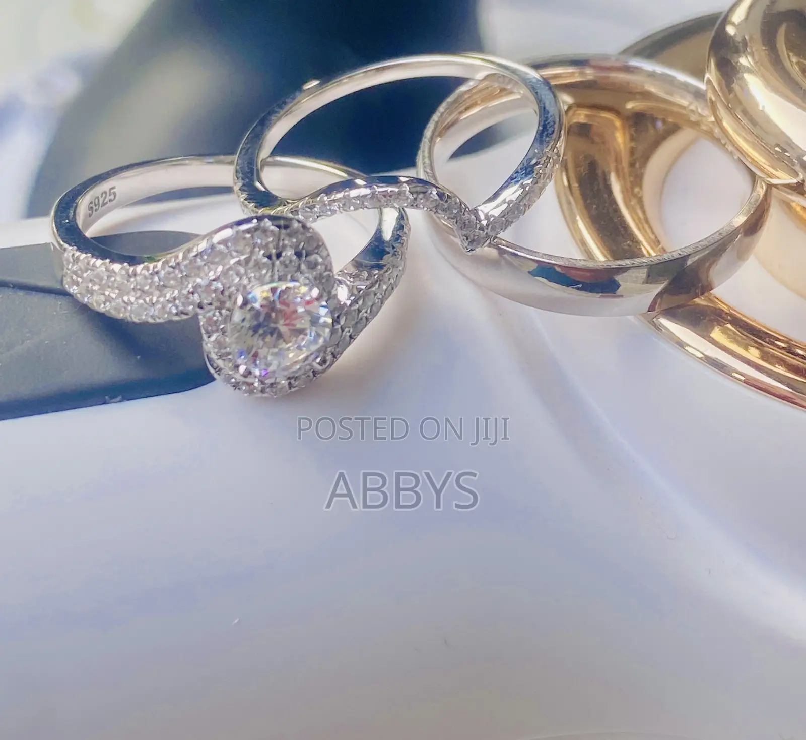 Exquisite 100% 925 Sterling Silver Zircon Wedding Ring