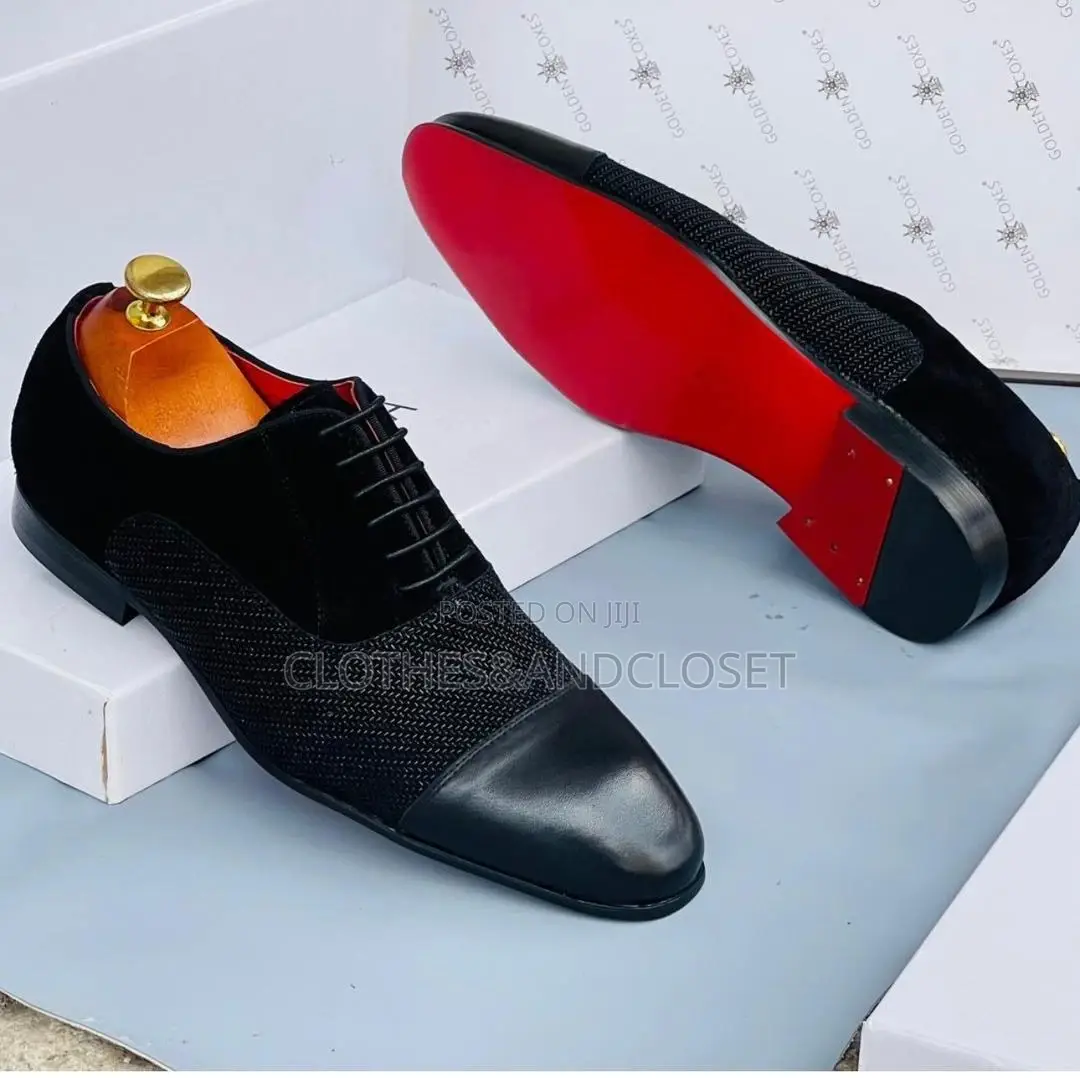 Black Leather and Suede Formal Dress Shoes