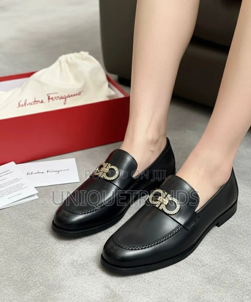Salvatore Ferragamo Gancini Buckle Leather Loafer.