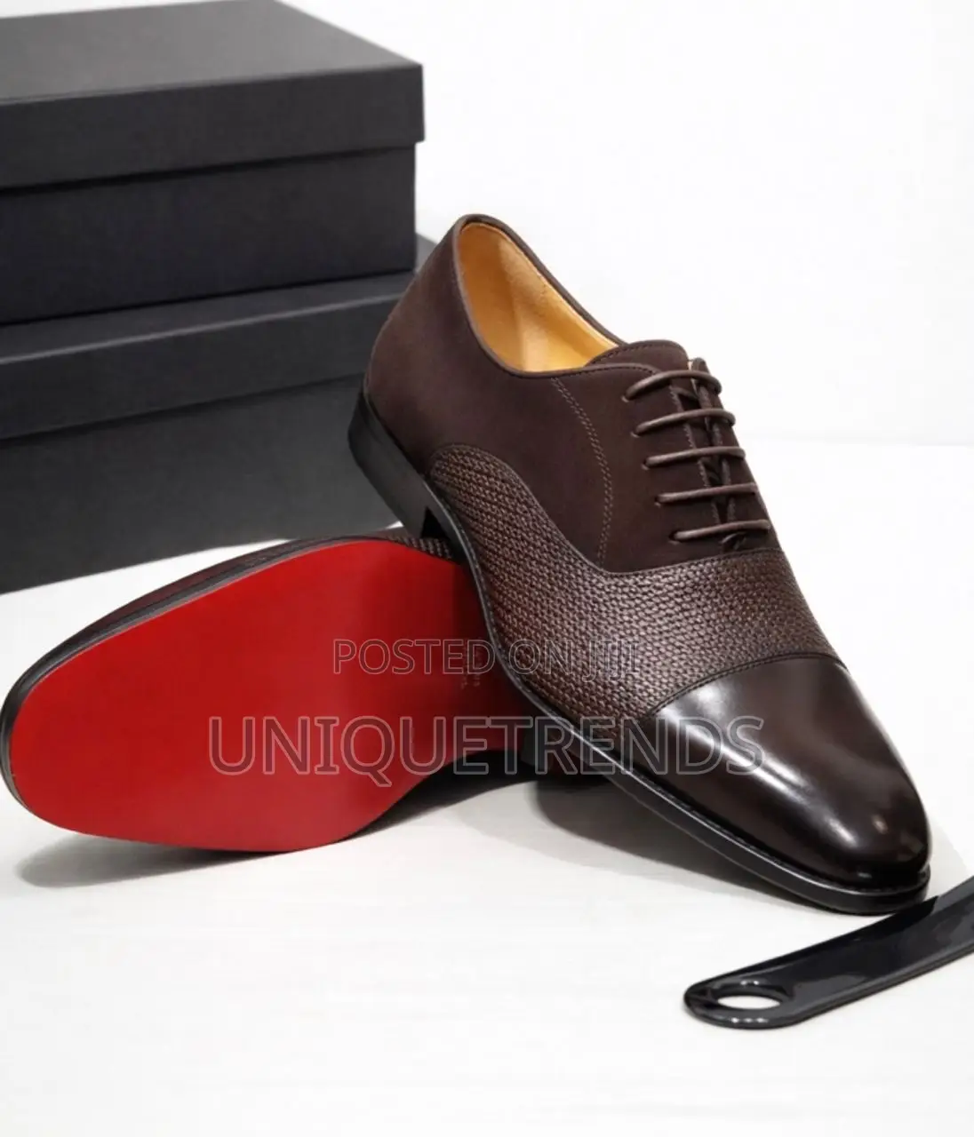 Christian Louboutin Leather-Trimmed Suede Oxfords Shoes