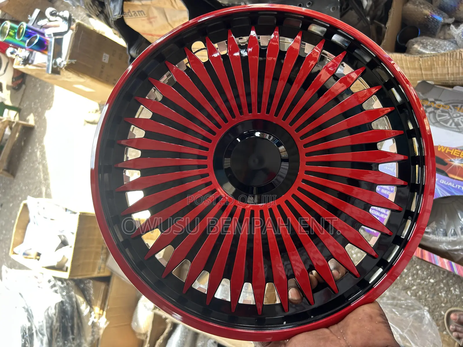 Red Black Wheel Covers Rim 14 15 16
