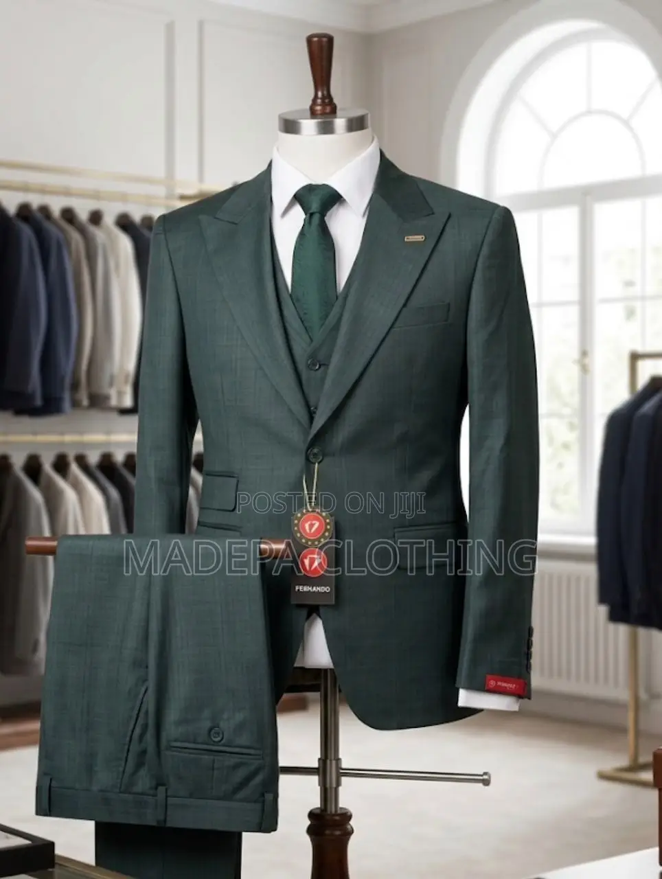 Fernando Dark Green 3 Piece Suit