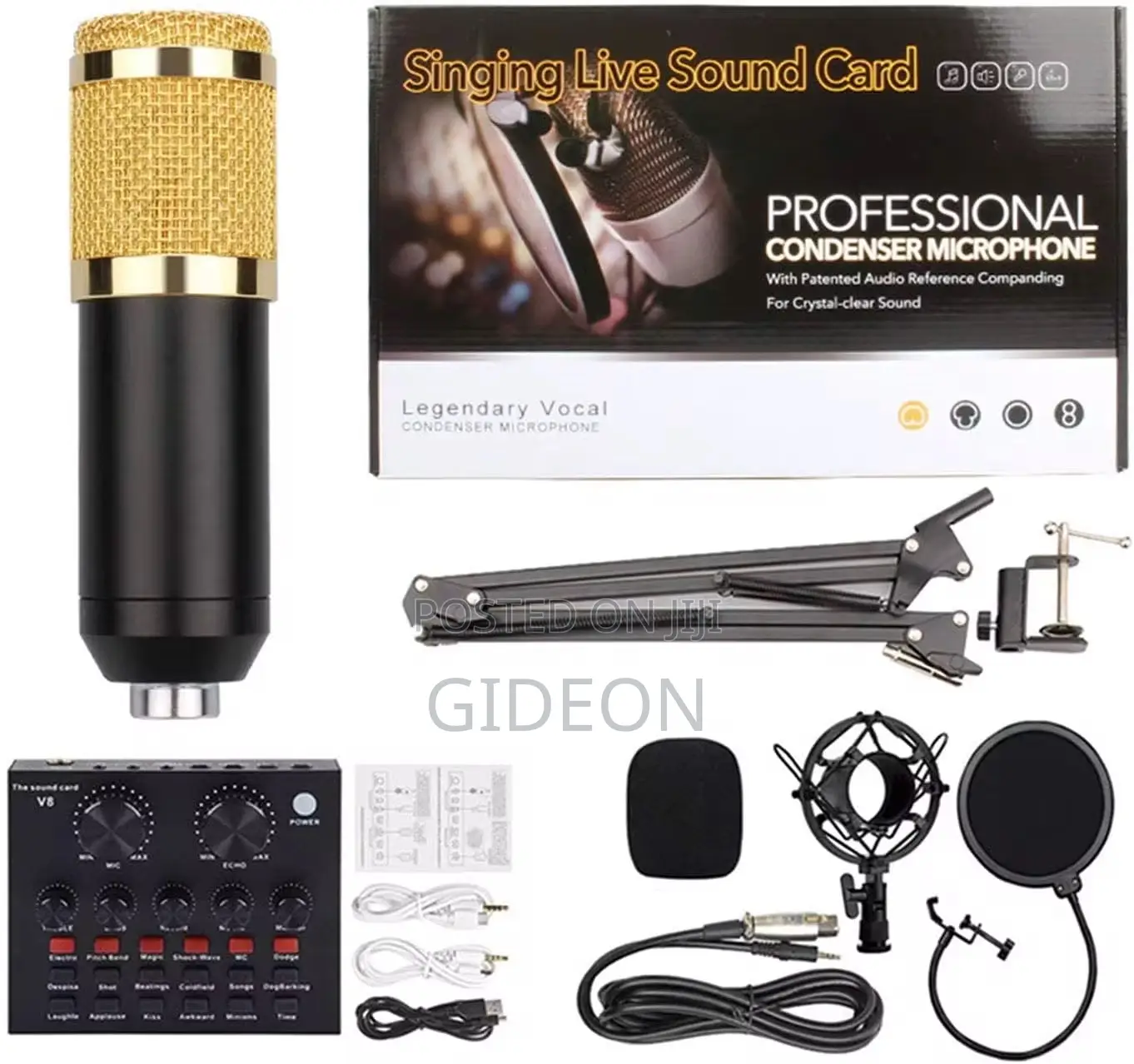 Professional Condenser Microphone V8 Soundcard
