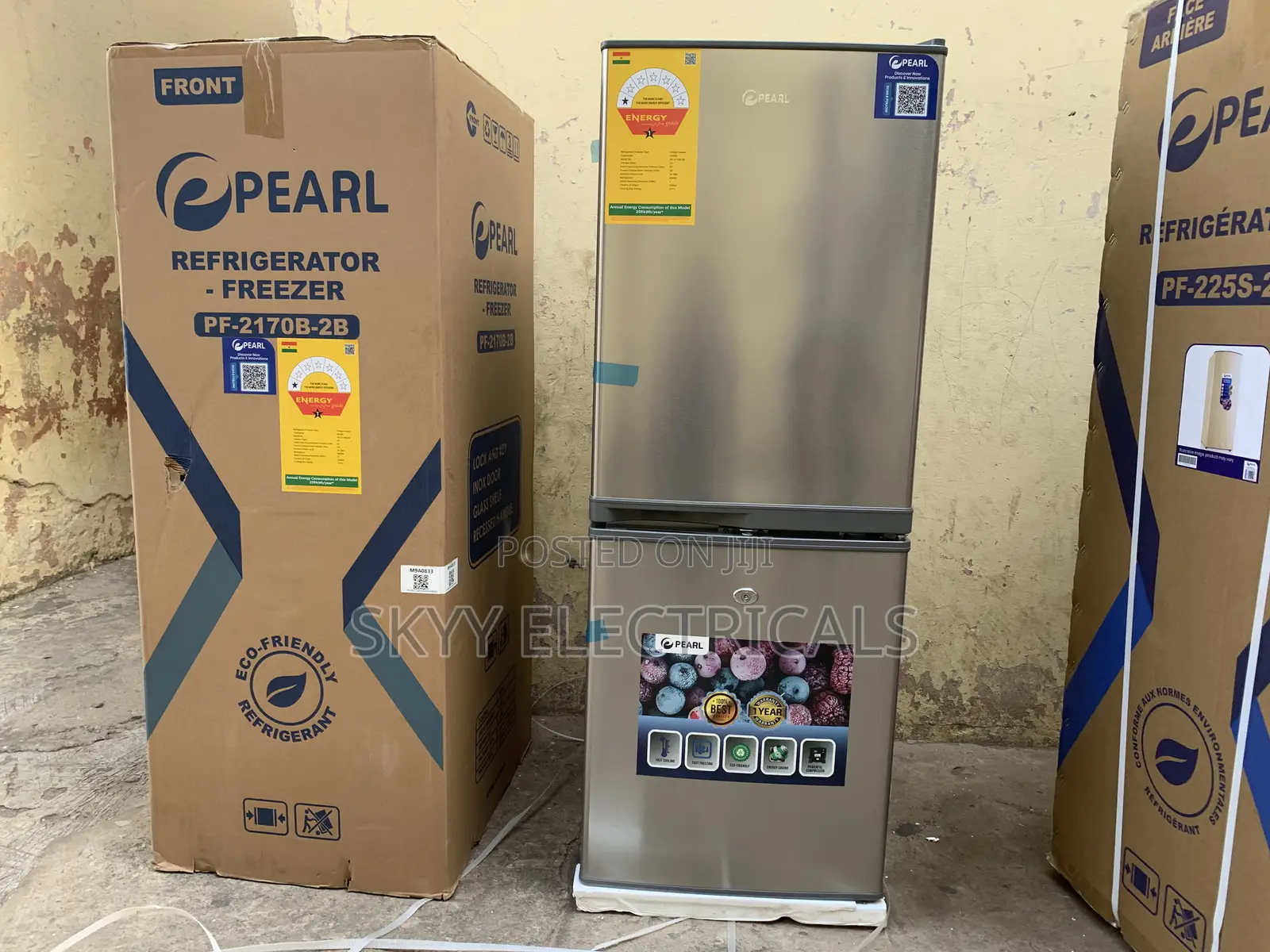 Pearl Pf2170b-2b Double Door Fridge 125liters