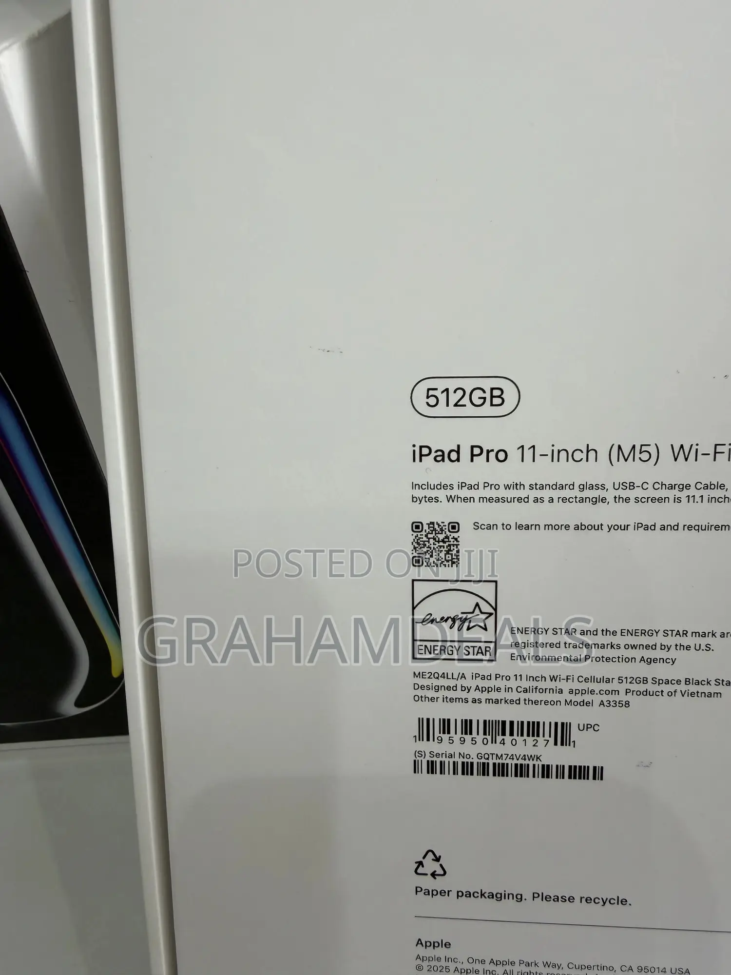 New Apple iPad Pro 11 (2025) 512 GB Black