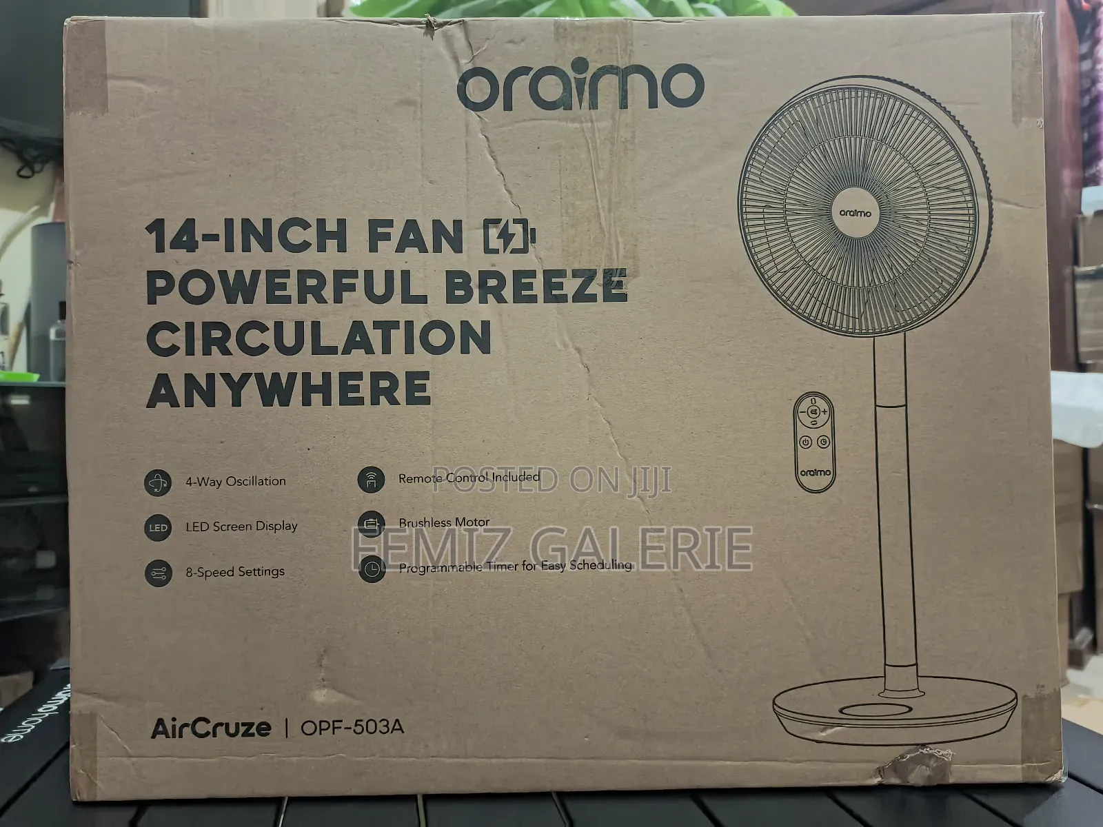 Oraimo Aircruze 14 Inch Rechargeable Pedestal Fan