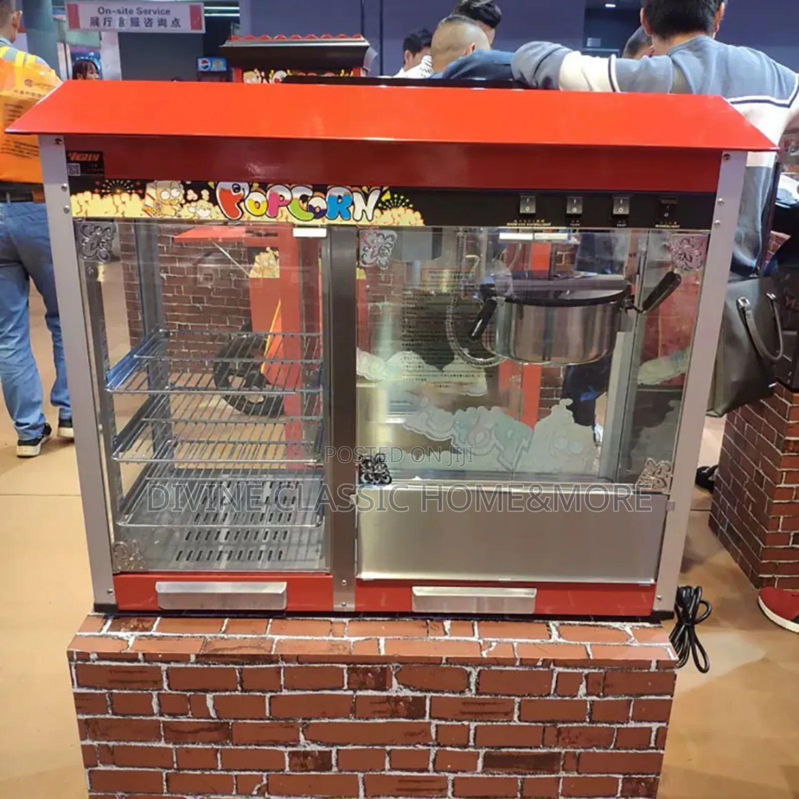 Big Size Electric Popcorn Making Machine With Warming Showcase