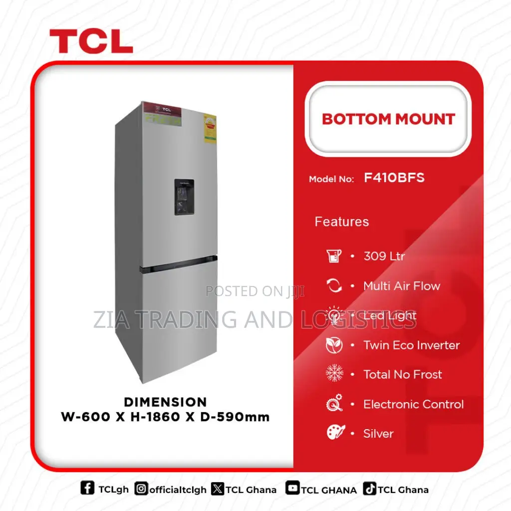 TCL 309l Bottom Mount Refrigerator