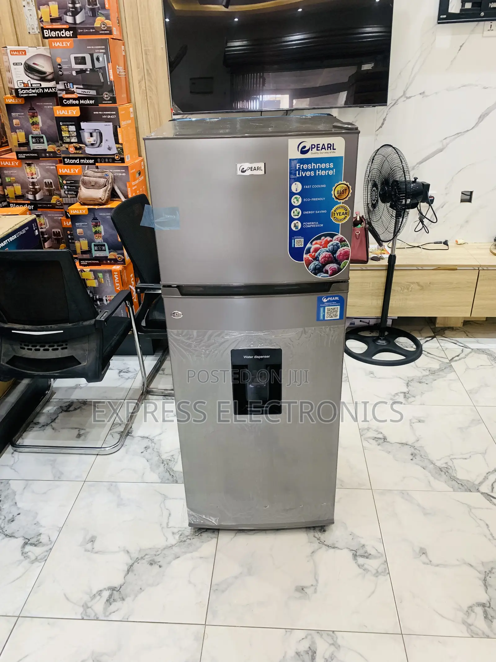 Ultra Modern Double Door With Dispenser Pearl Pf-2521w0-5e