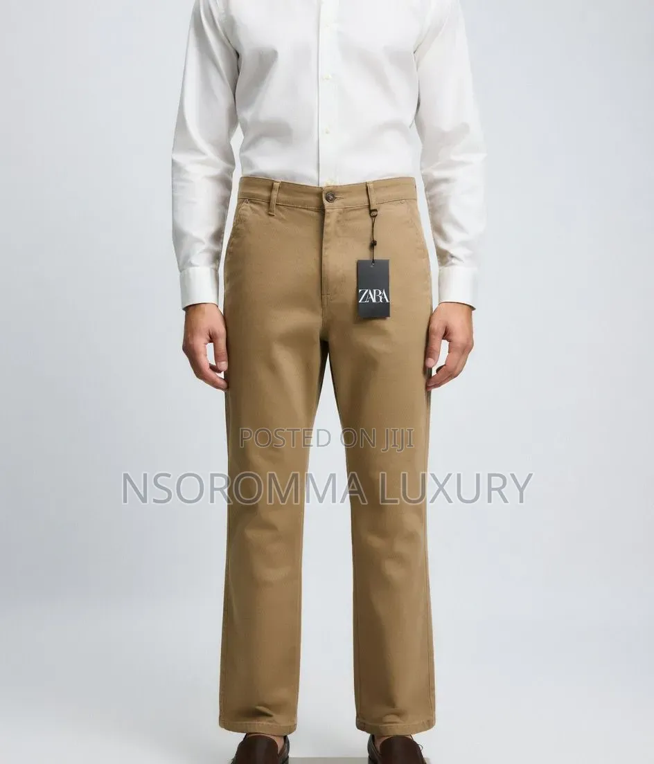 Straight Khaki Trousers