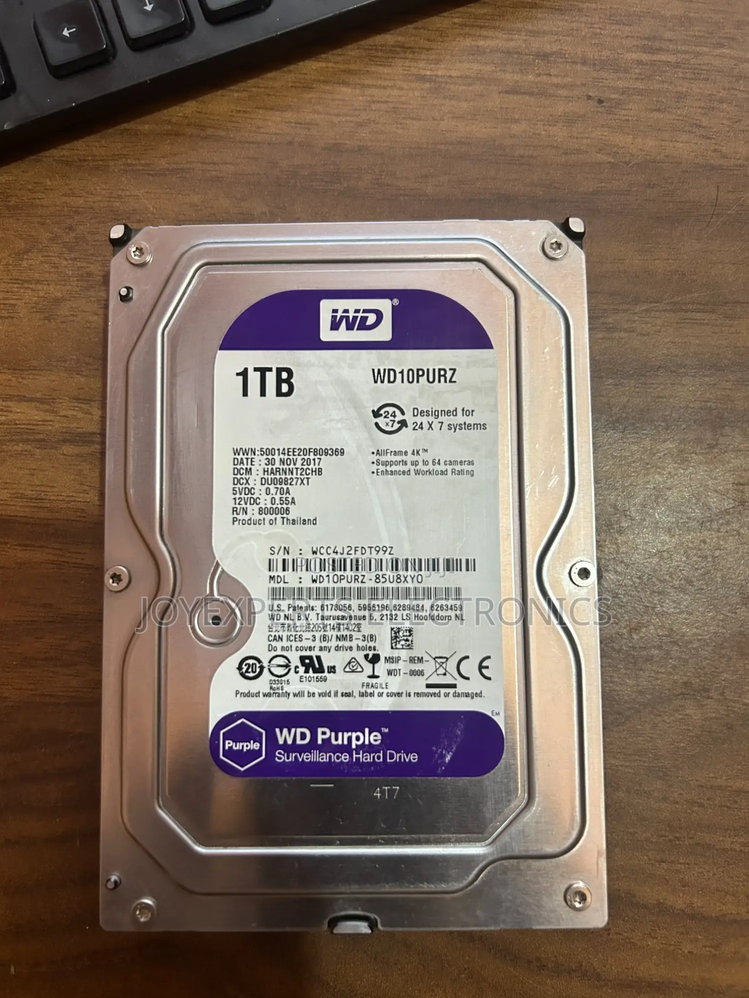 1tb Surveillance Grade Hard Drive (Wd Purple / Skyhawk)