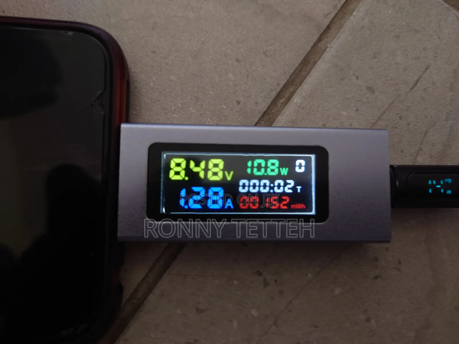 USB Multi Meter, Shows Voltage, Current + Loads Type C