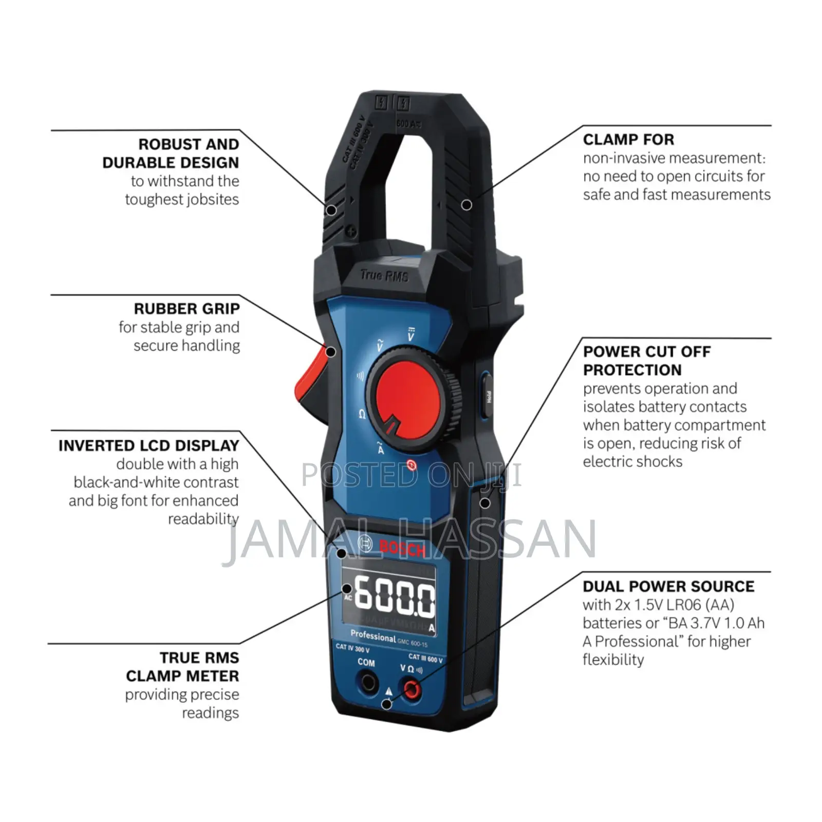 Bosch 600v Clamp Meter-GMC 600-15