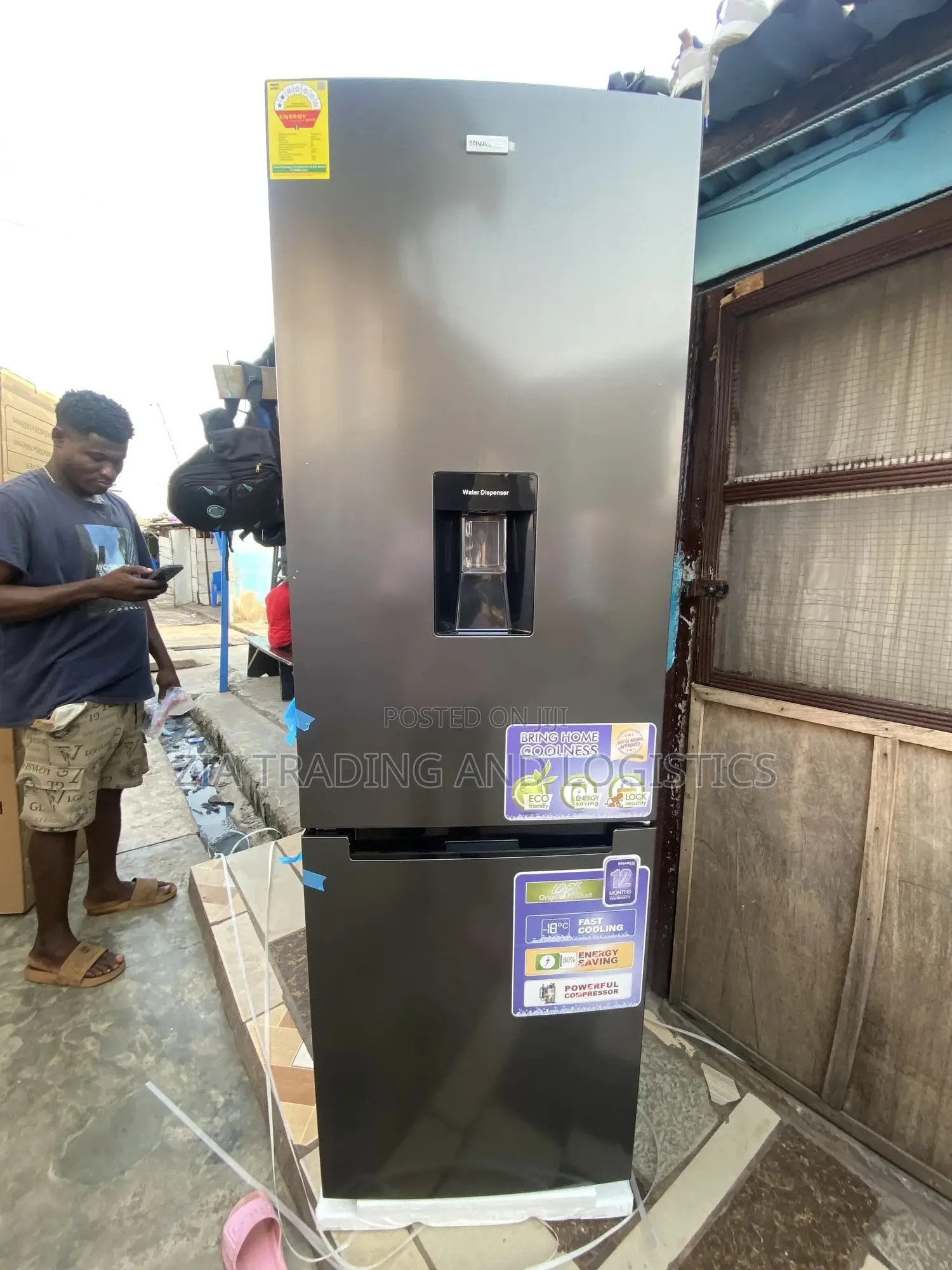 309l Nasco Fridge With Water Dispenser [Bottom Freezer]