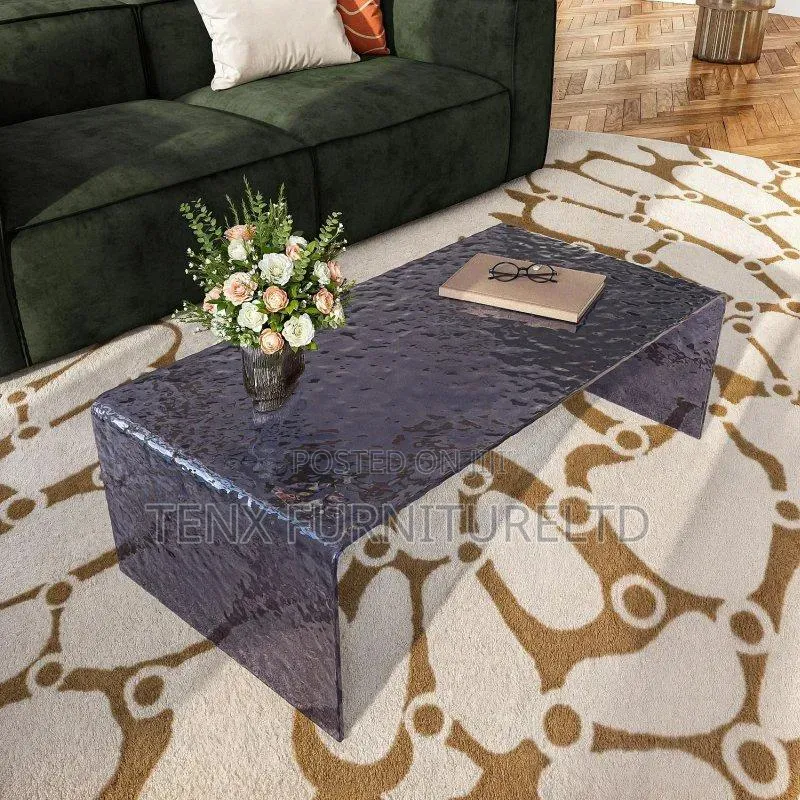Glass Coffee Table(Smoky Blue)