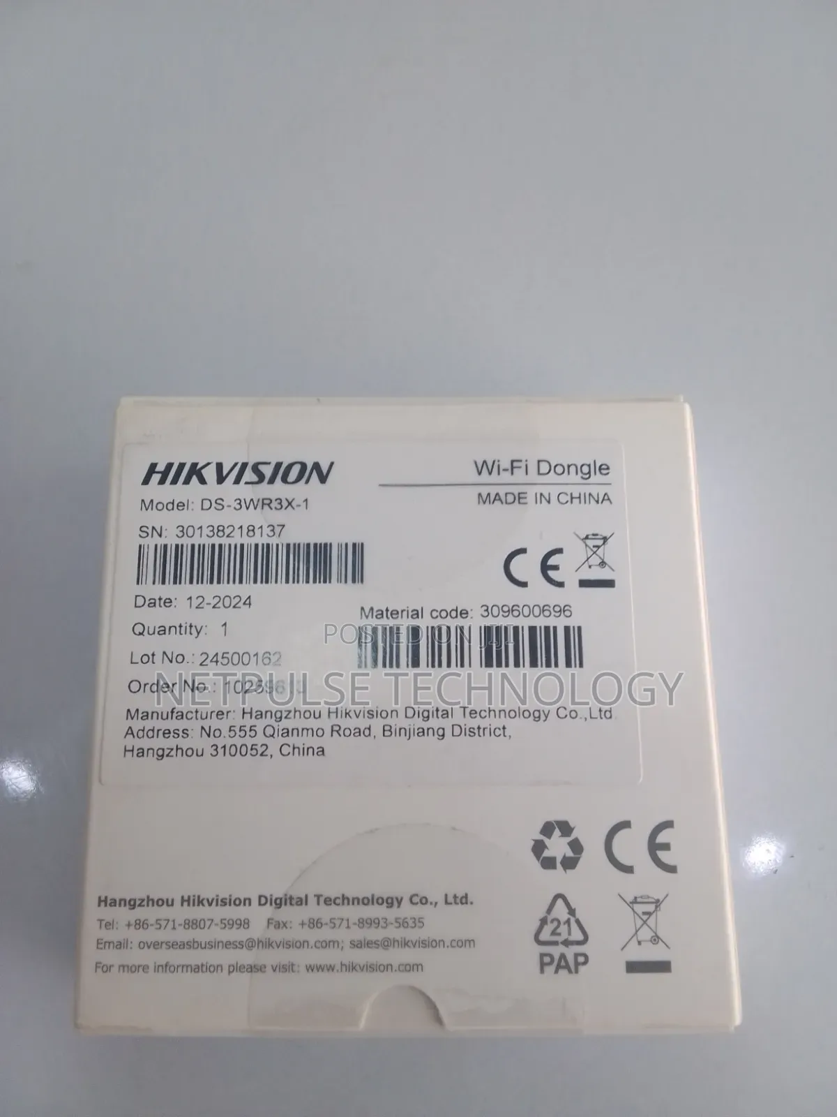 Hikvision Wi-Fi Dongle Ds-3wr3x-1
