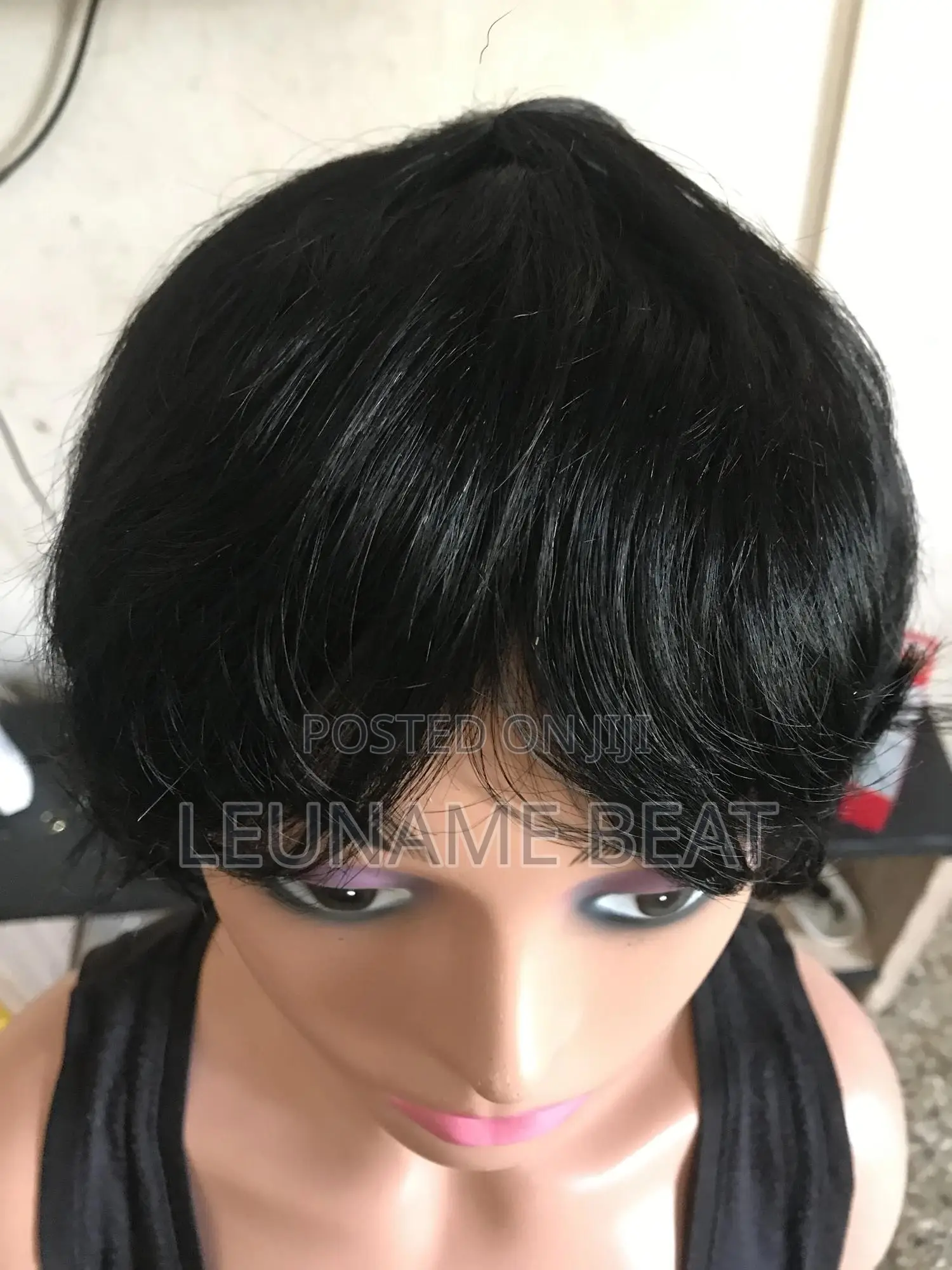 Short Human Hair Black Pixie