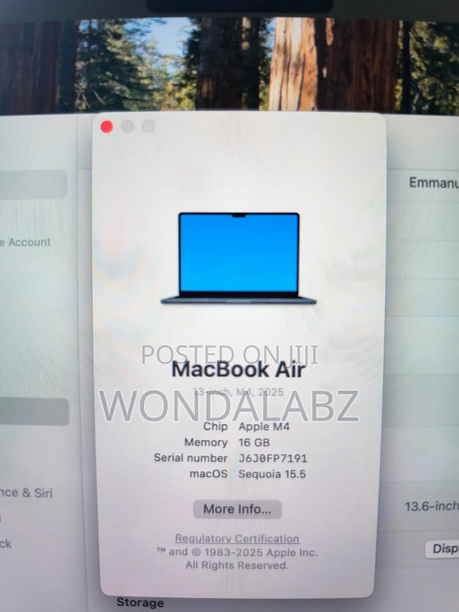 Laptop Apple MacBook Air 2025 M4 13-inch 16GB Apple M4 Pro SSD 512GB