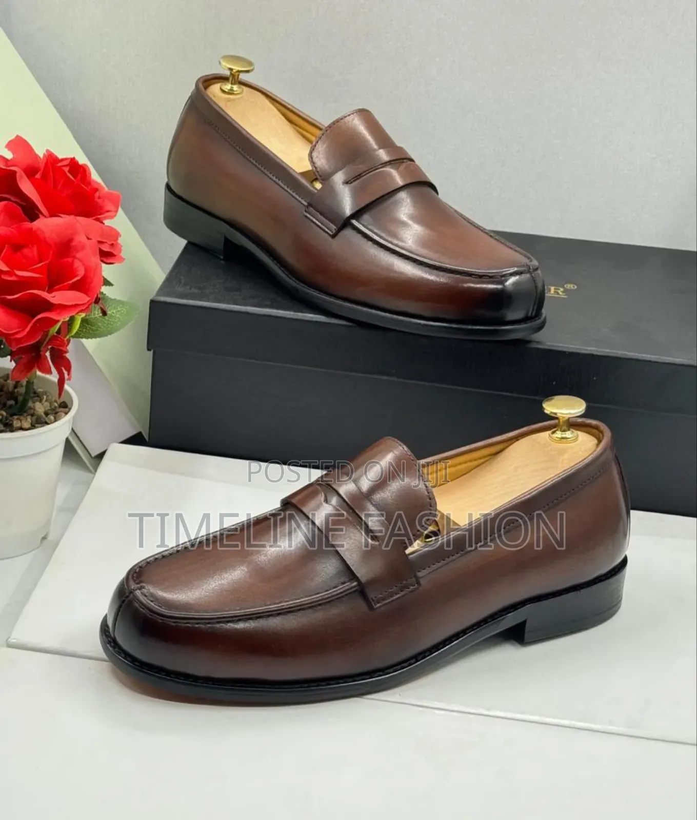 Coffee Brown Men's Leather John Forster Shoes