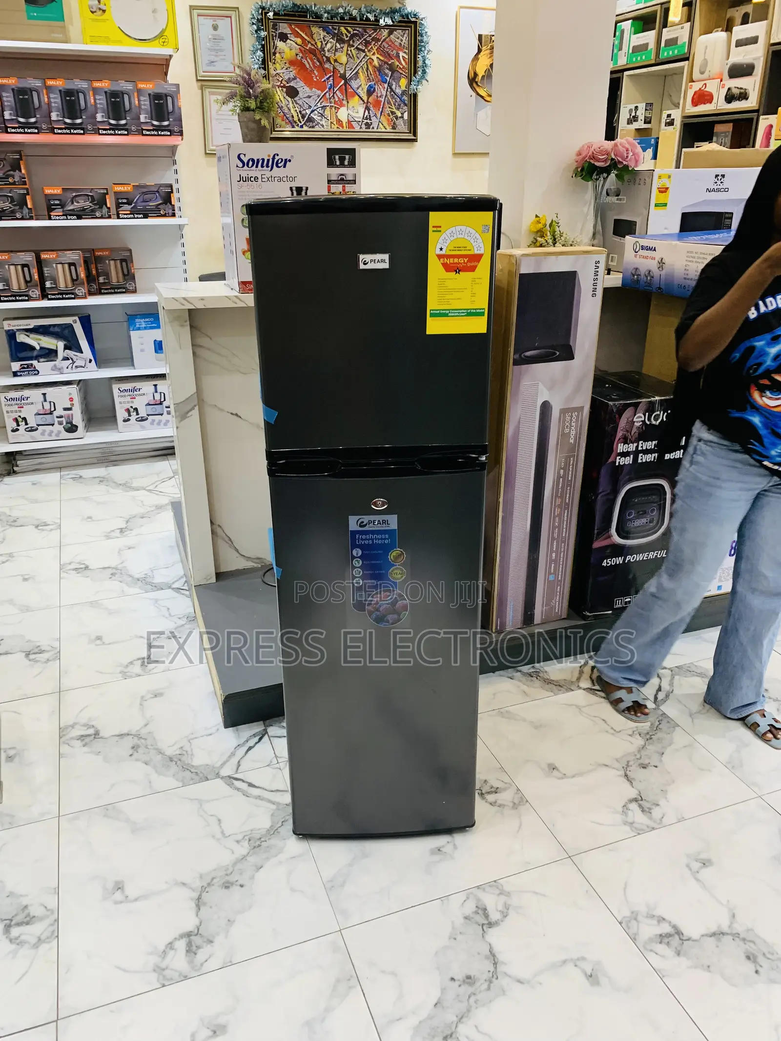 Eco Mode Function Double Door Fridge Pearl 262tix