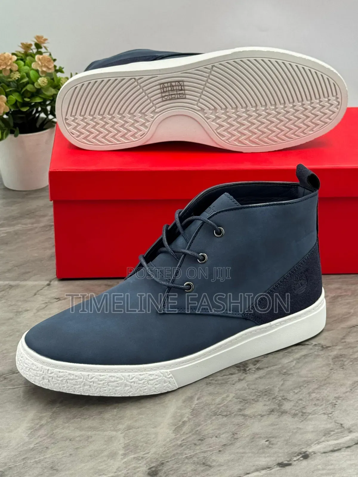 Navy Blue Timber Land Suede Leather Ankle Boots